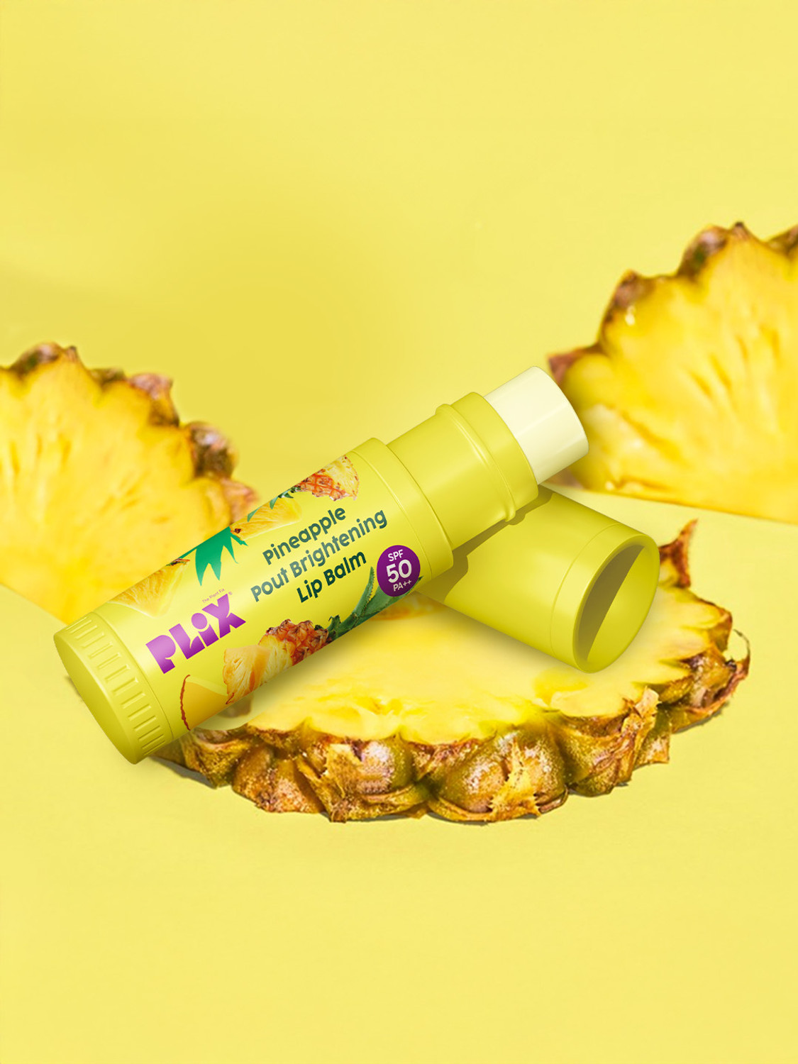 The Plant Fix Plix Pineapple Brightening Lip Balm with SPF 50 | Kojic Acid & Vitamin C Pineapple (Pack of: 1, 4 g) - Image 1