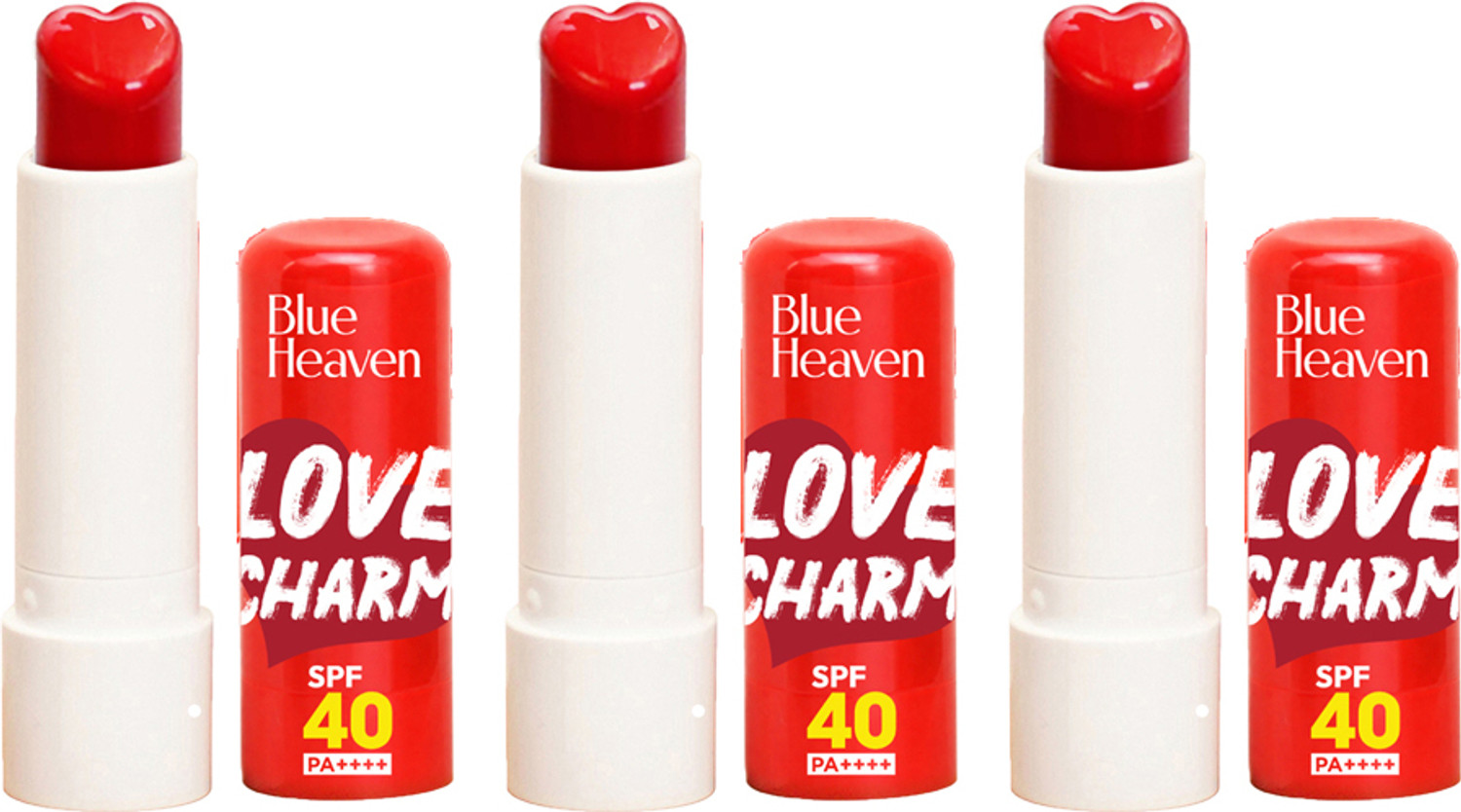 BLUE HEAVEN Love Charm Tinted Lip Balm Strawberry Kiss (Pack of 3, - Image 1