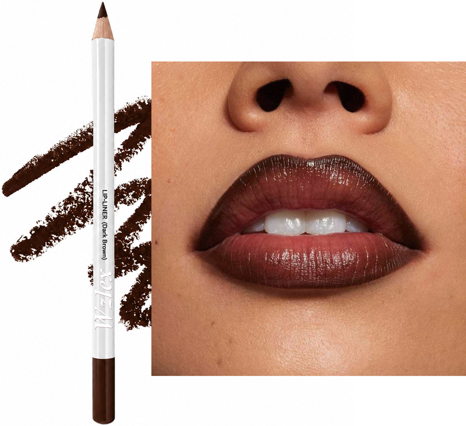 Wzlex Smooth Dark Brown Lip Liner For Elegant Matte Lip Definition - Image 1