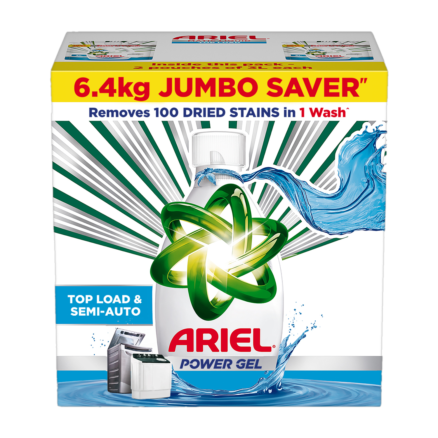 Ariel Power Gel Fresh Liquid Detergent 6.4 kg - Image 1