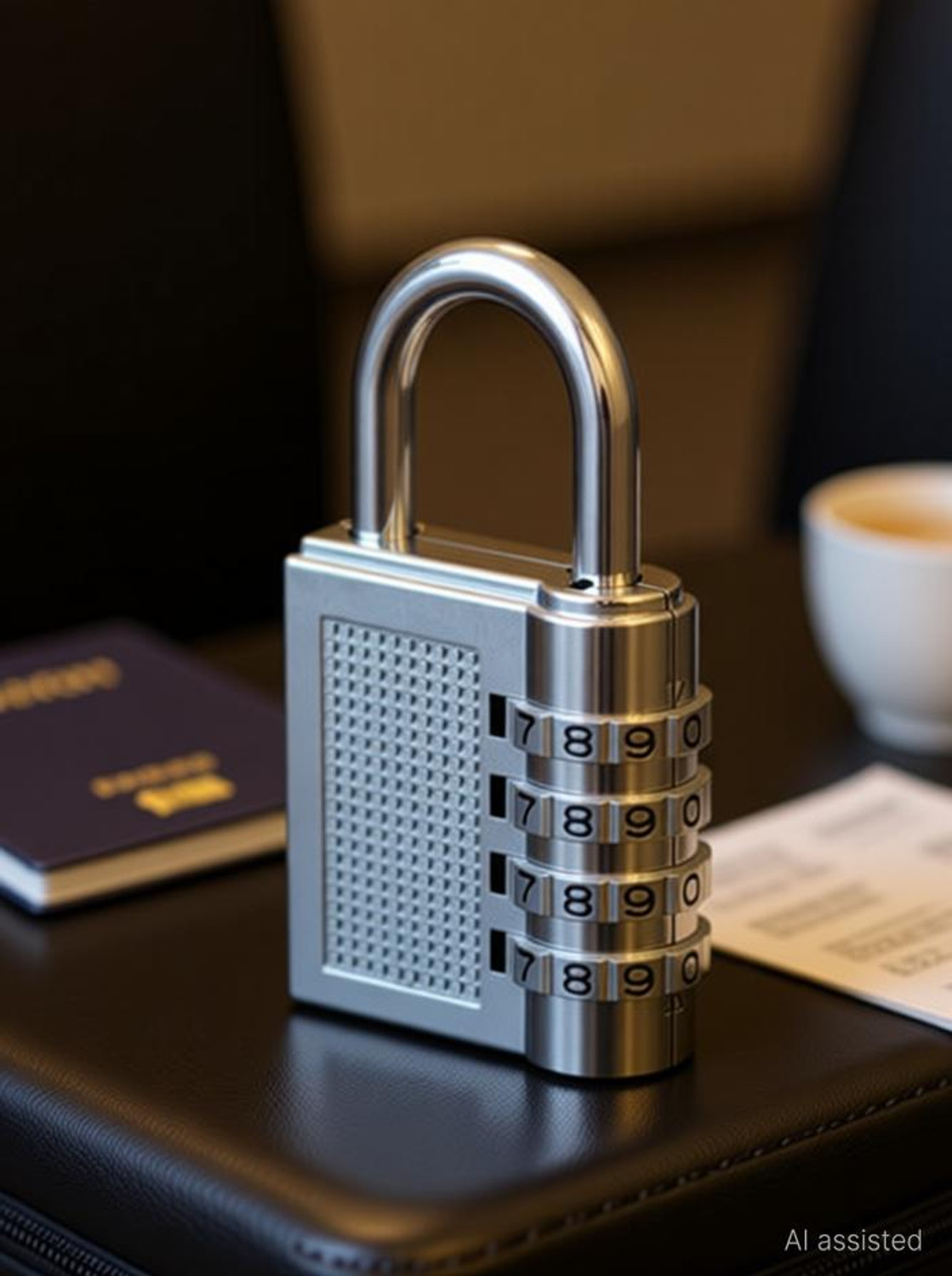 KKD Resettable Combination 4 Digit Number Travel Luggage Password Lock For Home Office Padlock (Silver) - Image 1