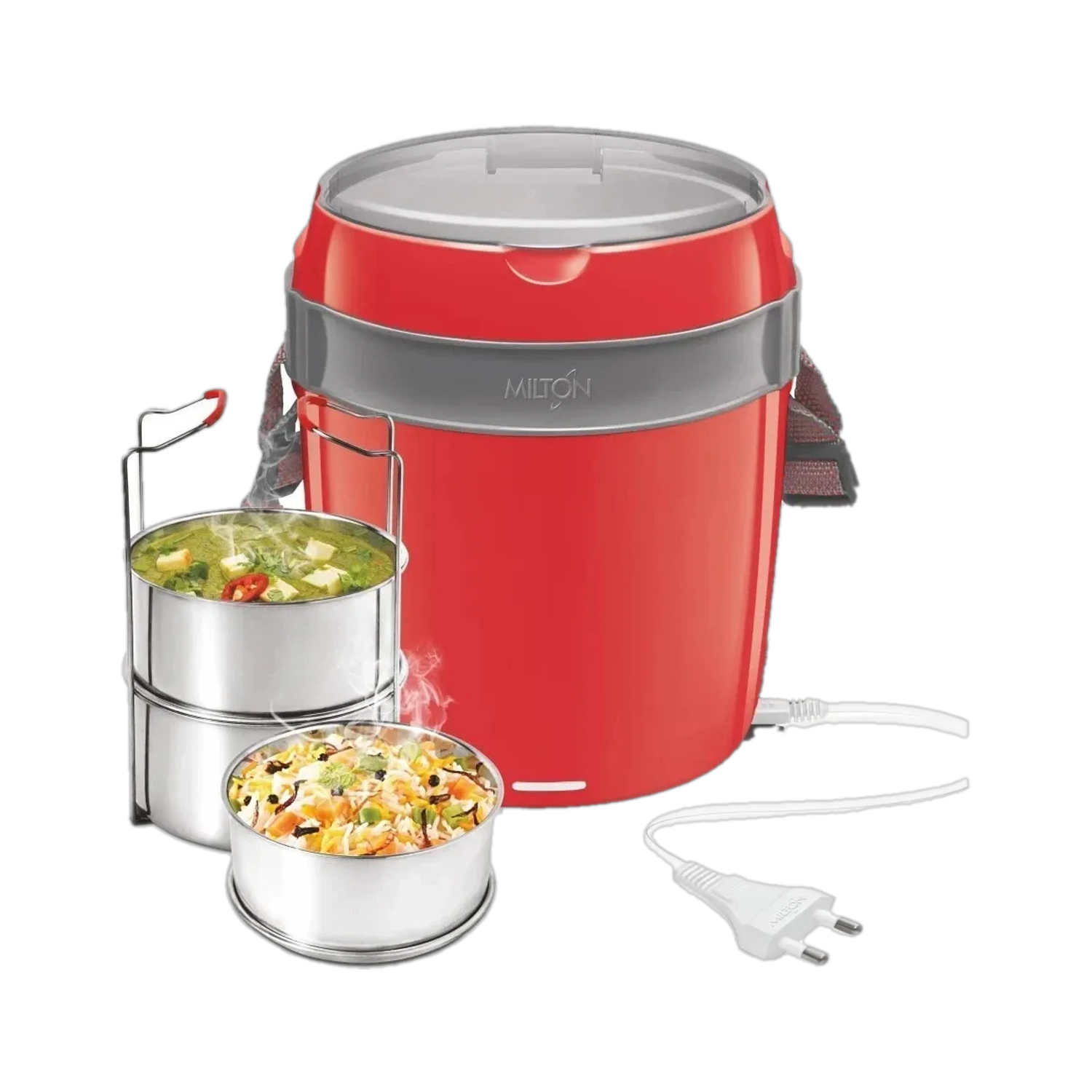 MILTON Futron Tiffin Grey 3 Containers Stainless Steel Office Lunch Box (1080 ml) - Image 1
