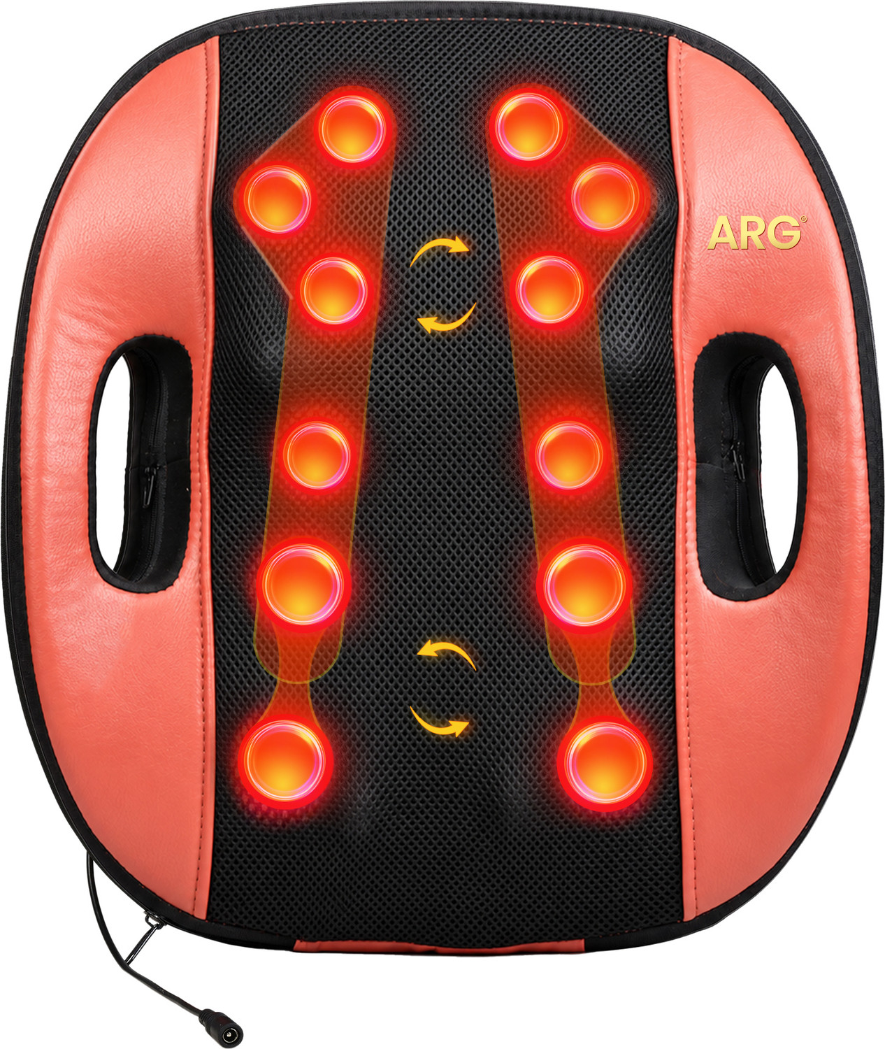 ARG HEALTHCARE Back Massage Cushion with 12 Rubbing Balls (Brown) - Image 1