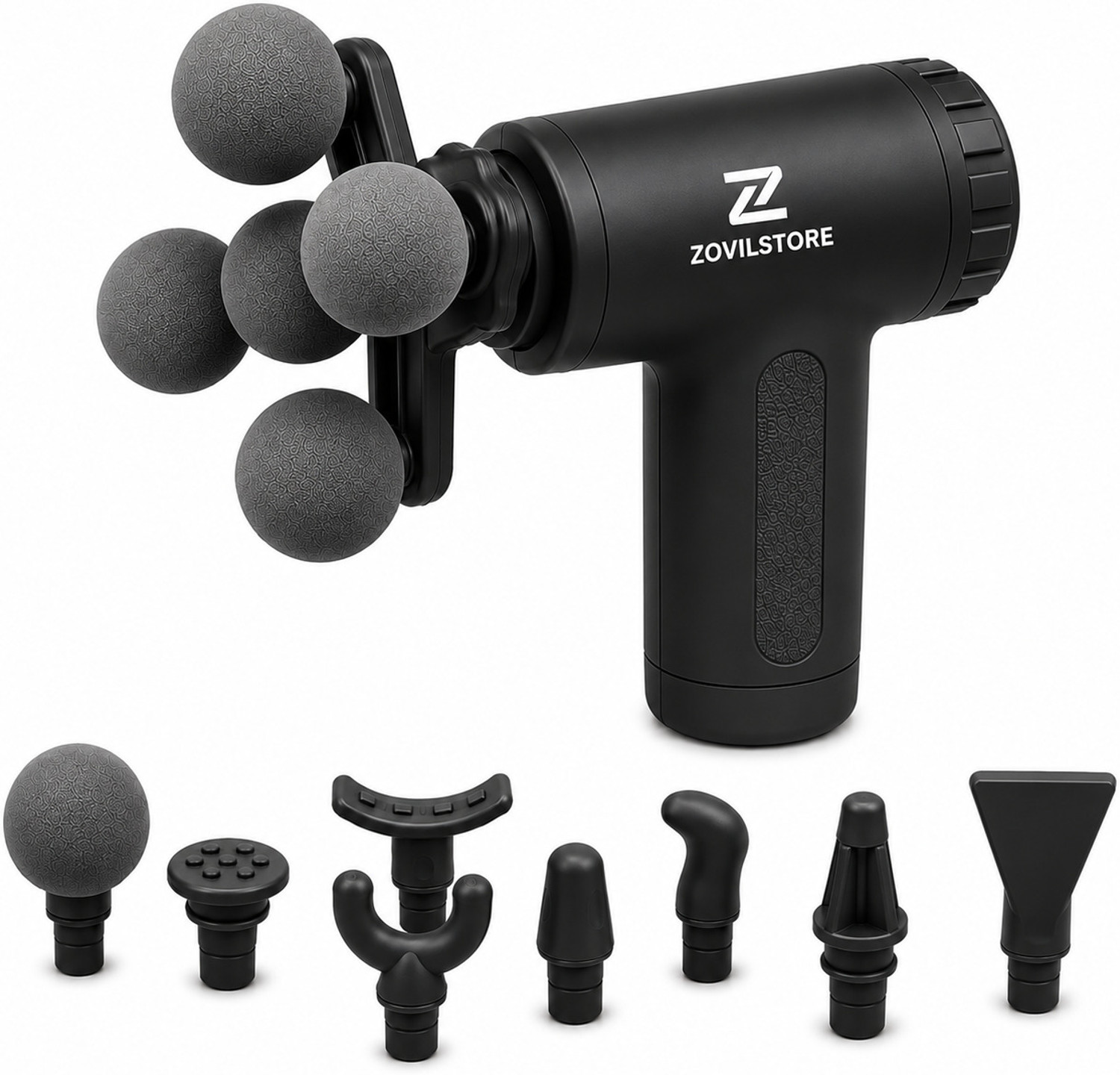 Zovilstore Electric Deep Tissue Percussion Massage Gun Handheld Muscle Massager with 8 Heads for Back Neck Shoulder & Leg Relief Portable Rechargeable Massager (Multicolor) - Image 1
