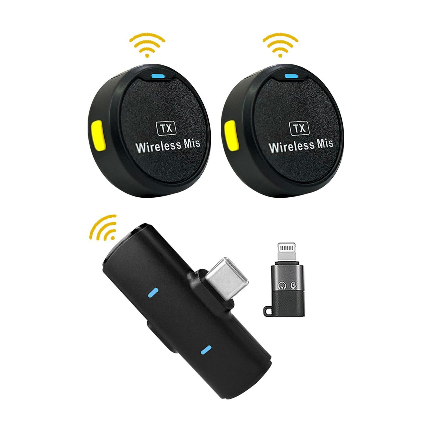 WRADER Round Collar Mic with Noise Cancellation for Vlogging - Image 1