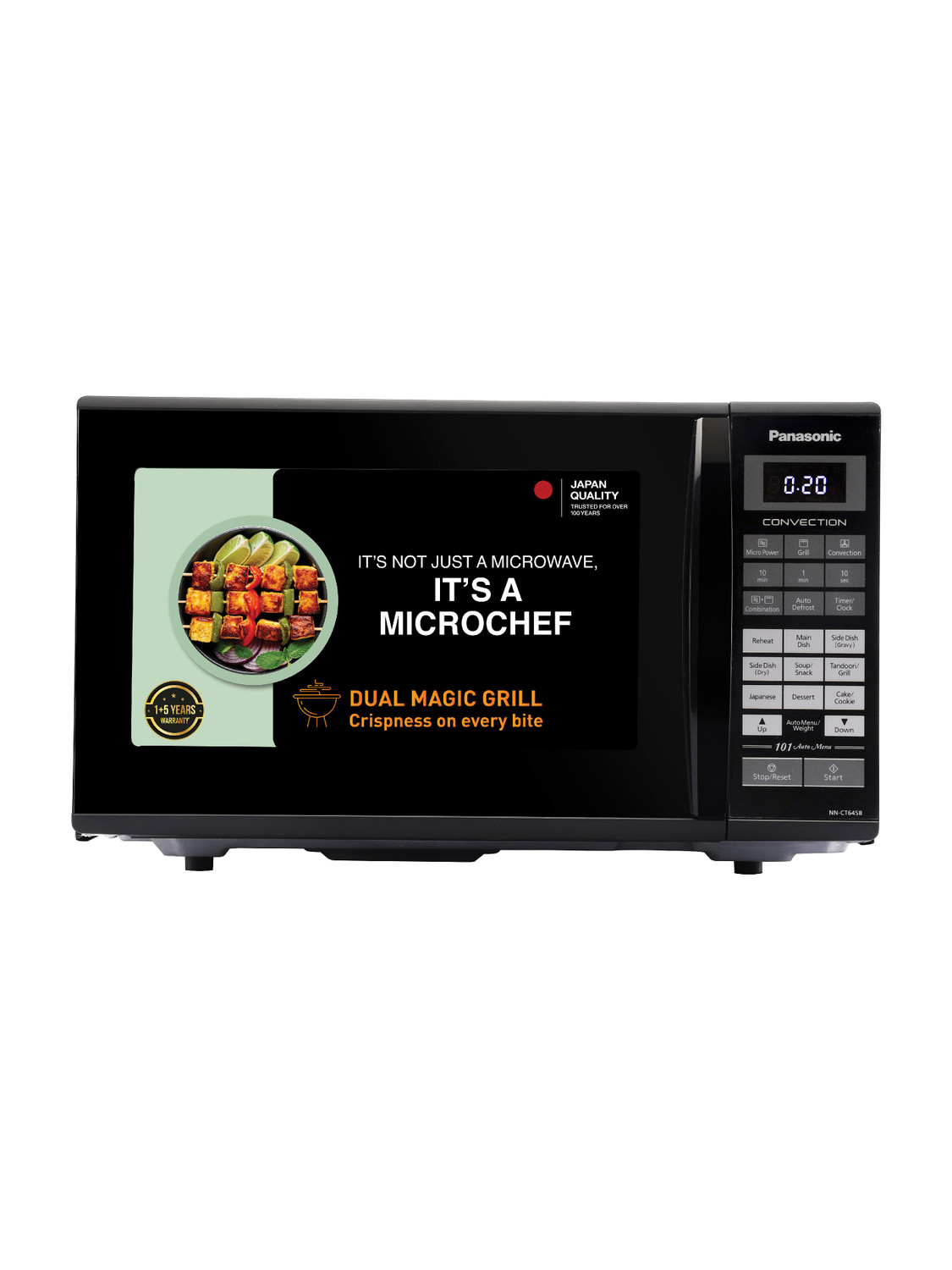 Panasonic 27 L Black Mirror, Heat , stainless steel cavity, Magic Grill Convection Microwave Oven (NN-CT645BFDG, Black) - Image 1