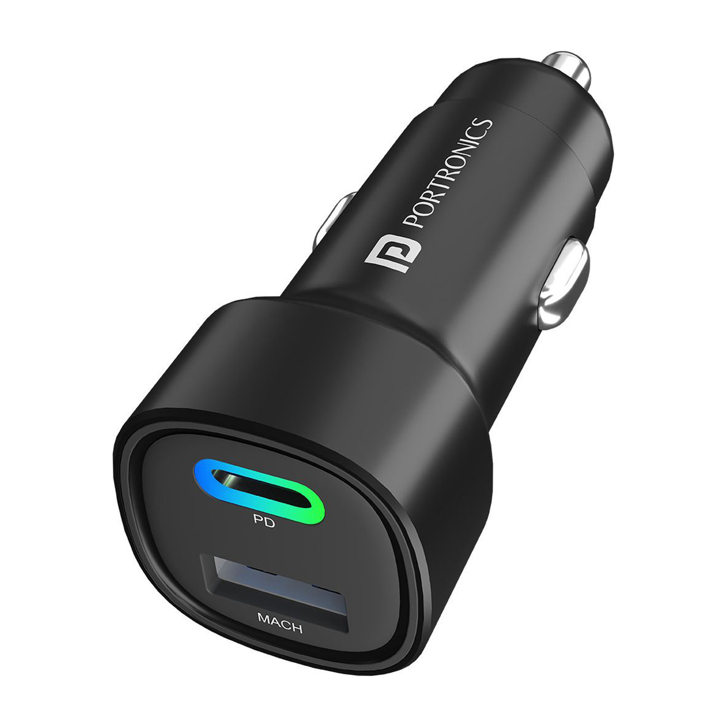 Portronics 3A Qualcomm 3.0 Turbo Car Charger (Black) - Image 1