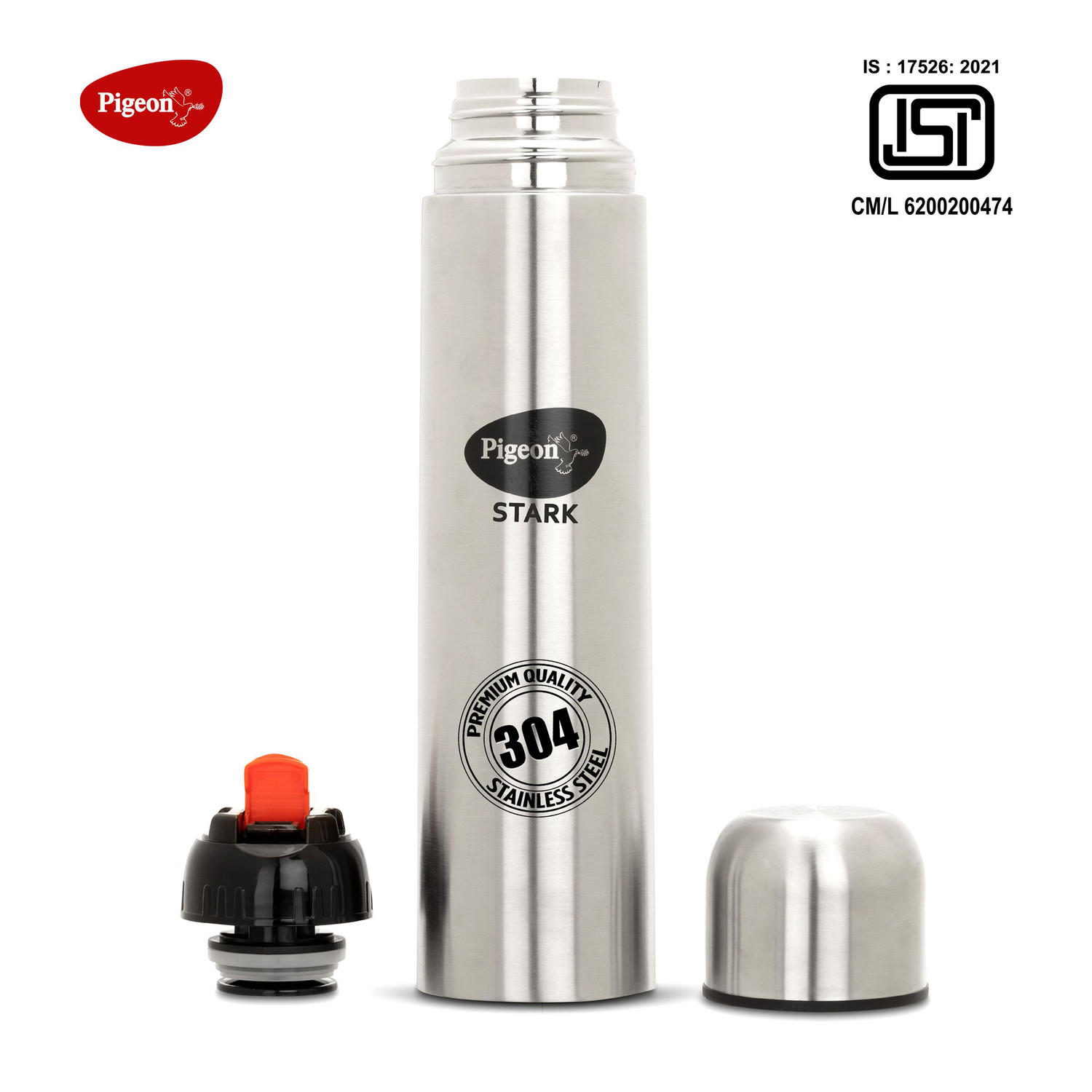 Pigeon Stark Therminox 1000 ml Stainless Steel Flask, Silver - Image 1