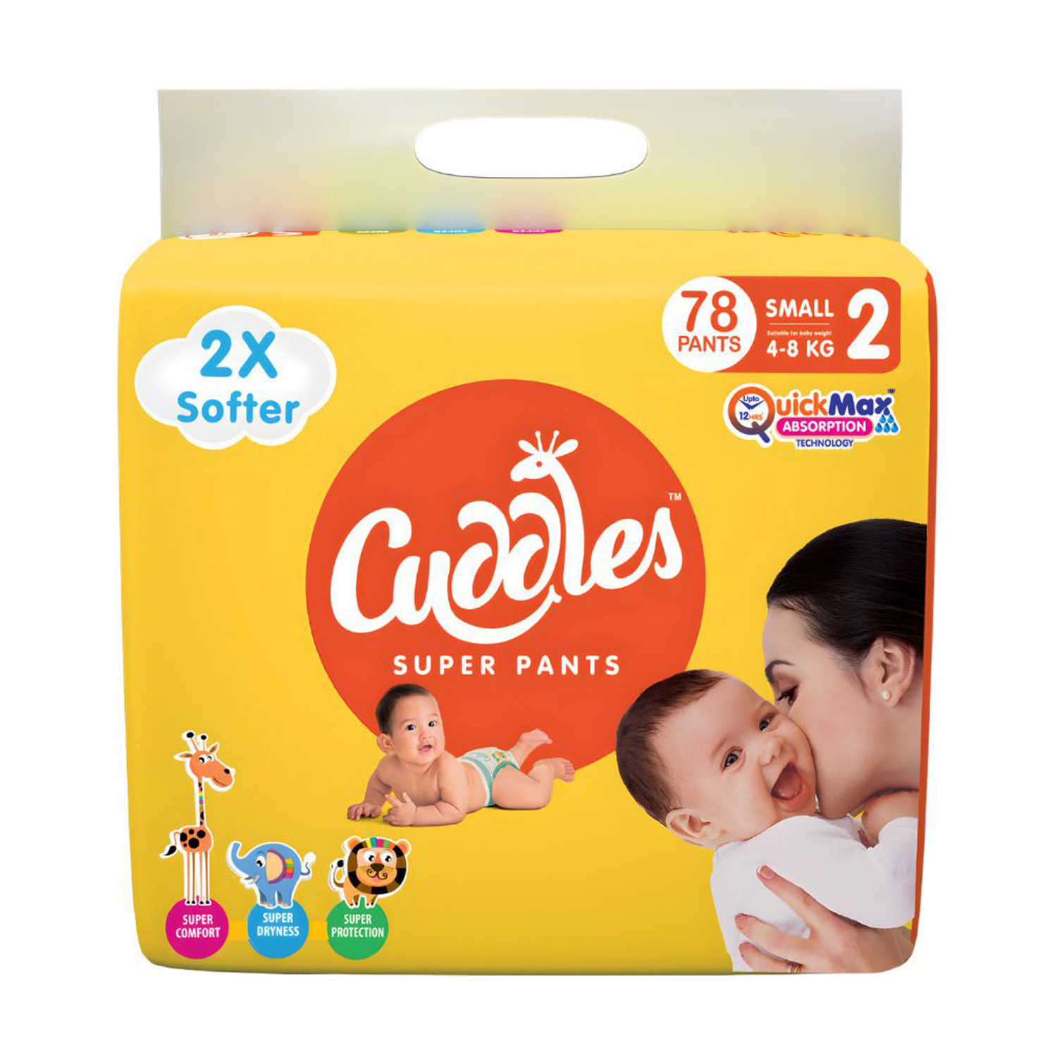 Cuddles - Super Pants 2X Softer Super Dry with Max Absorption Pant Diapers - S (78 Pieces) - Image 1