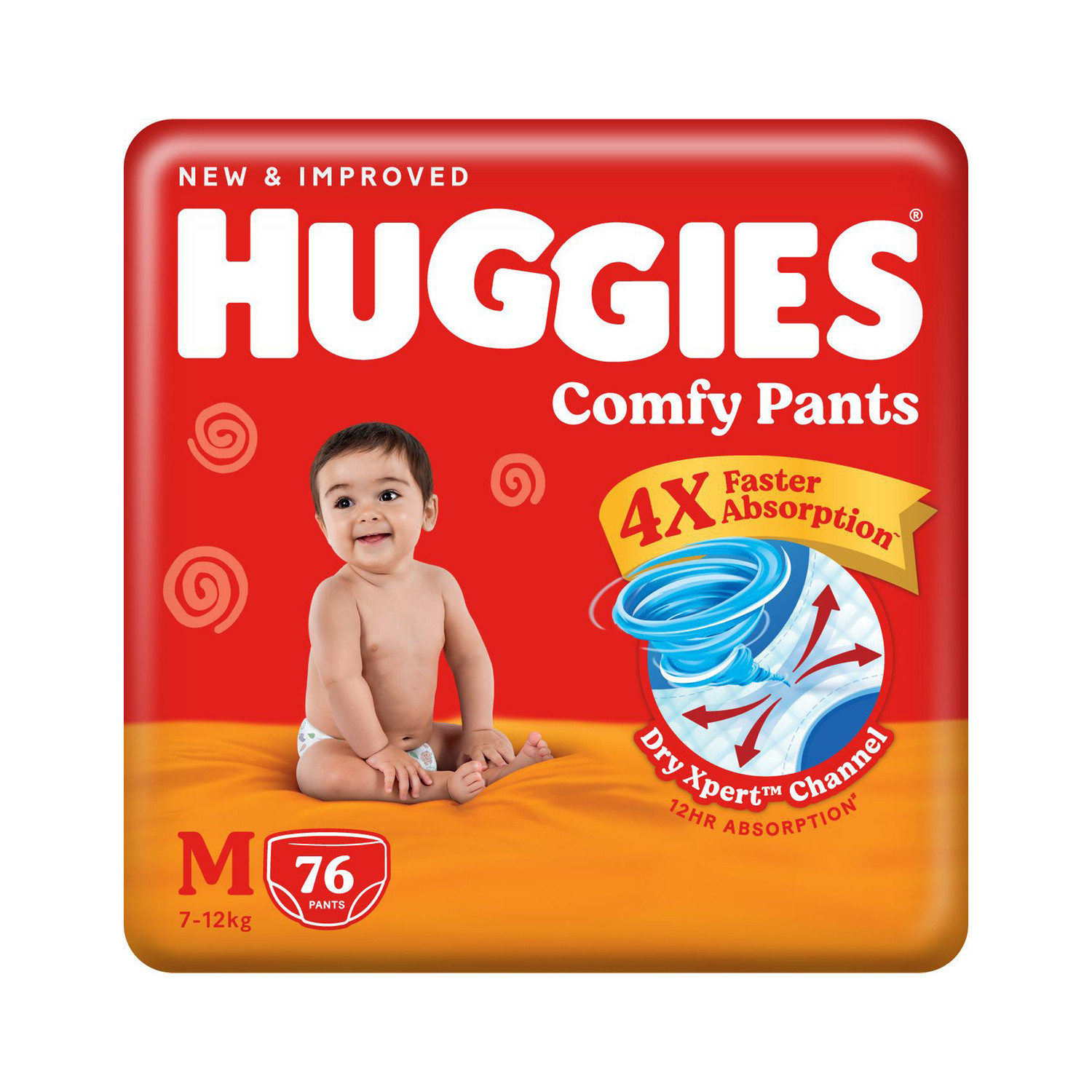 Huggies Comfy Baby Pant Diapers - M (76 Pieces) - Image 1