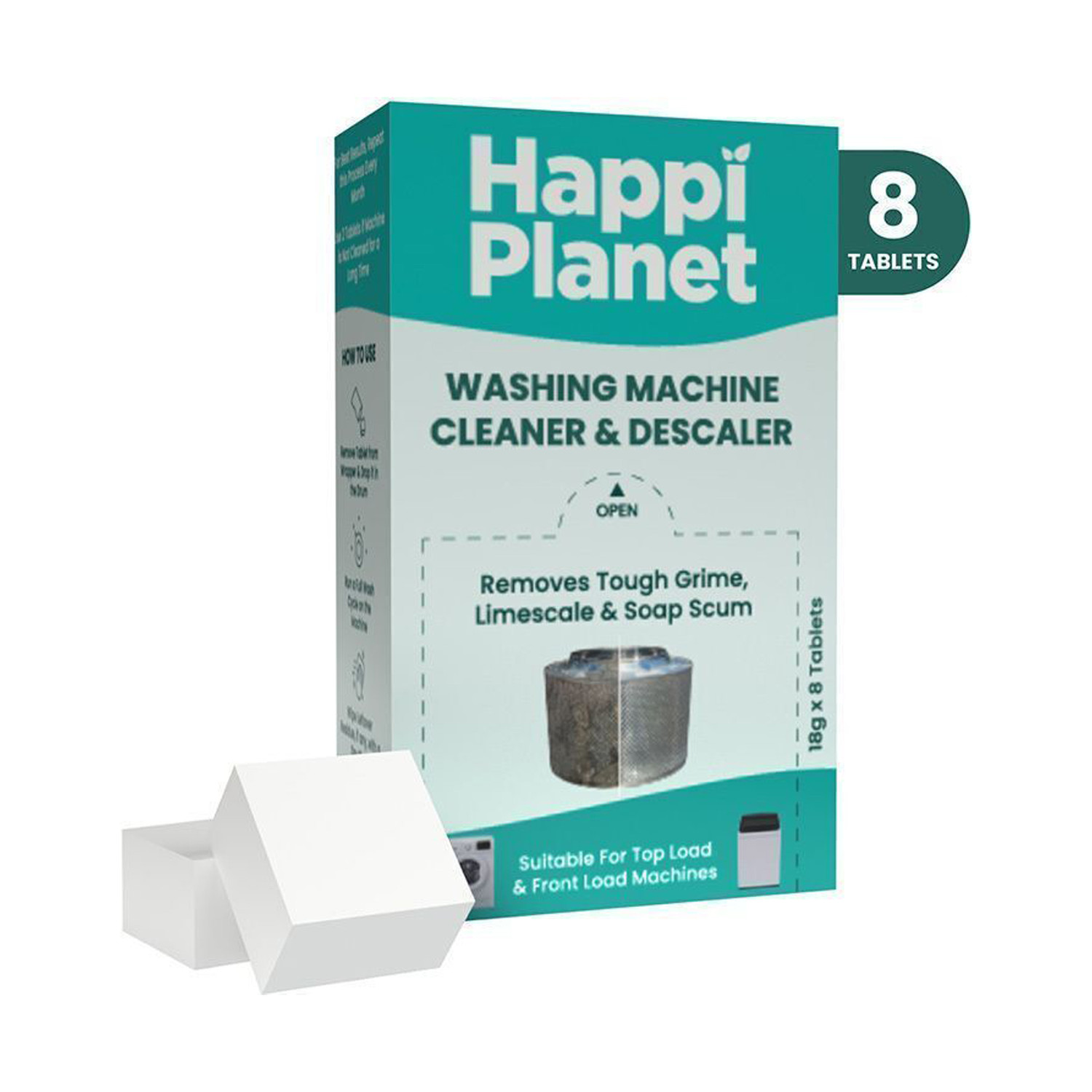 Happi Planet Washing Machine Cleaner & Descaler Tablets Dishwashing Detergent (8 Tablet) - Image 1