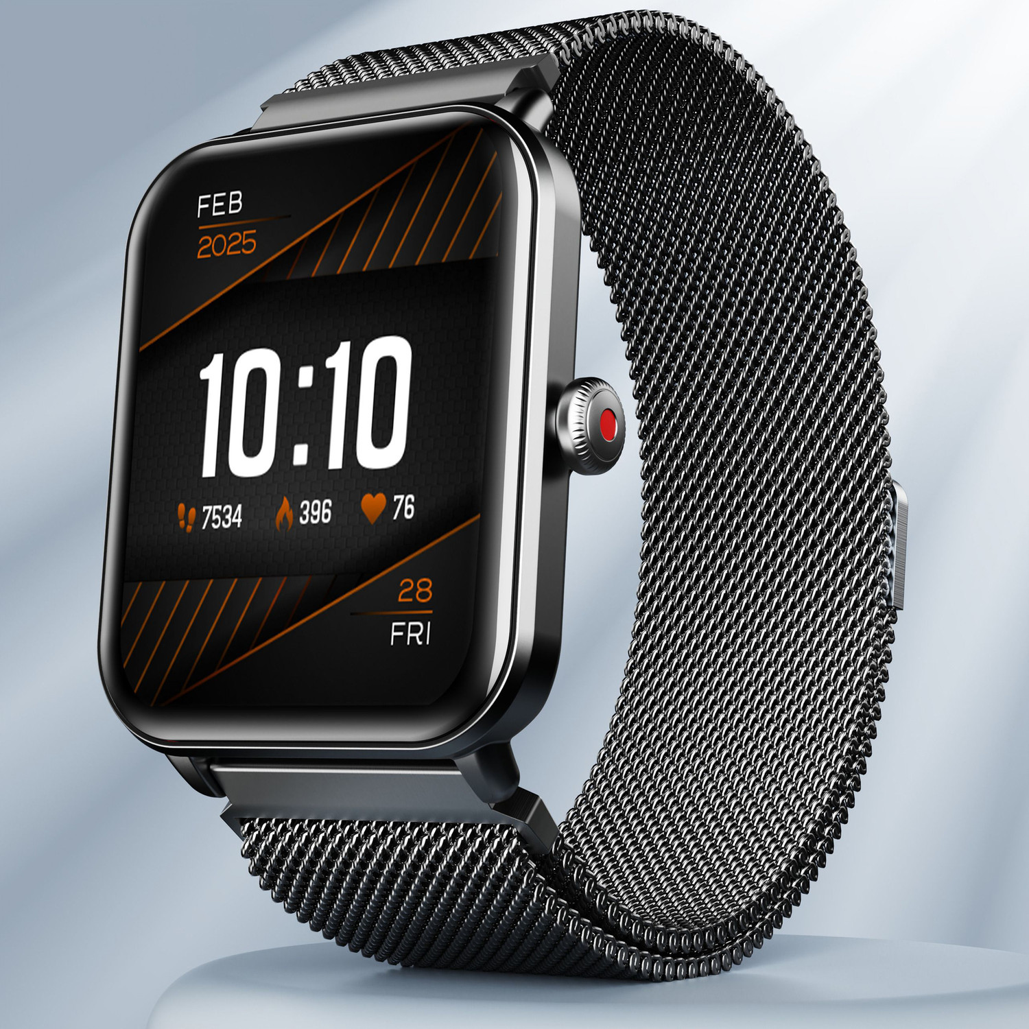 boAt Wave Fury Smartwatch (Metal Grey Strap, Free Size) - Image 1