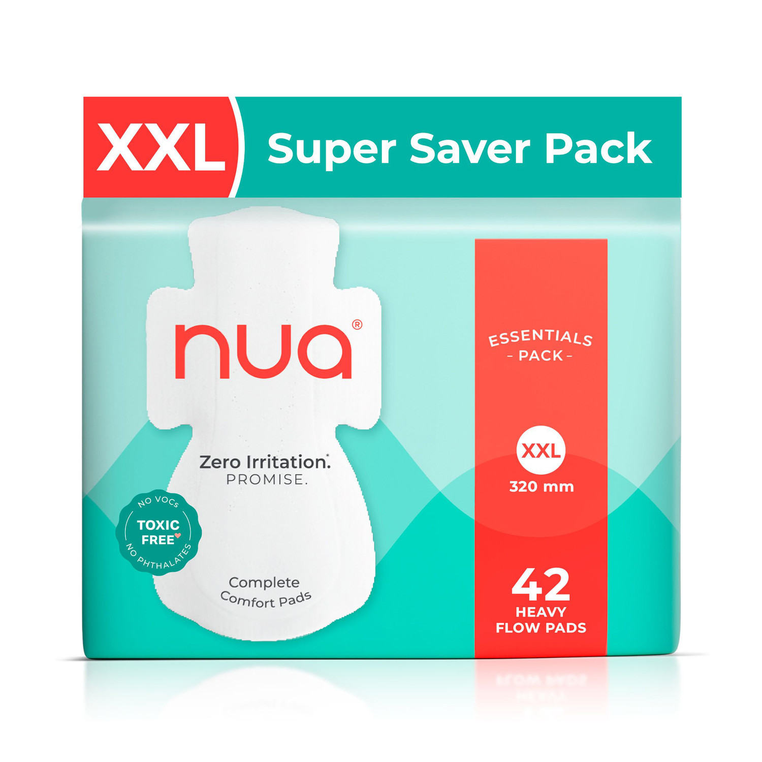 Nua Complete Comfort 42 Heavy Flow XXL Sanitary Pads - Image 1