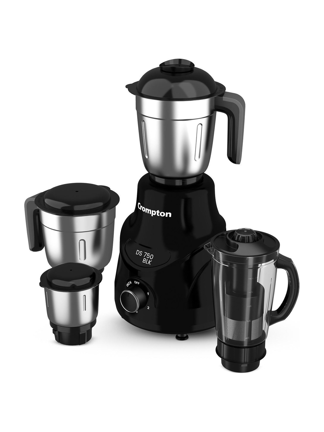 Crompton DS 750W BLK 4Jar 750 W Mixer Grinder (ACGM-DS750W4J BLK | 4 Jars | Black and Grey) - Image 1