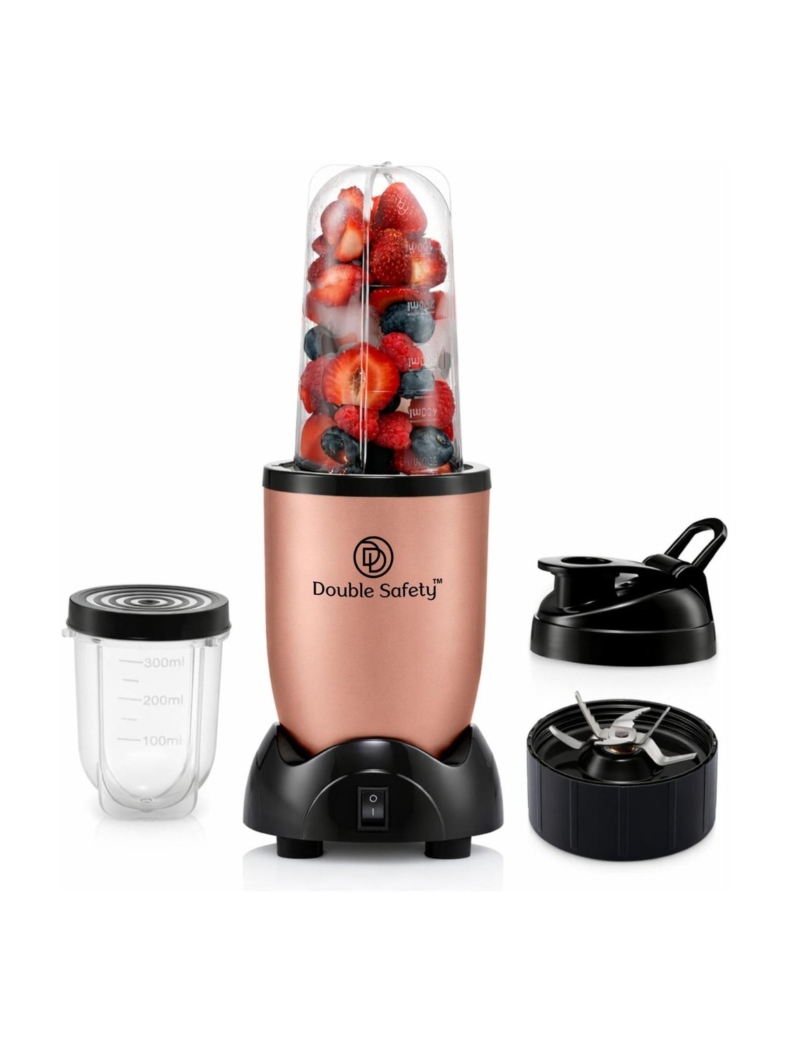 Double Safety 500W Mixer Grinder, 2 Jars, Brown - Image 1