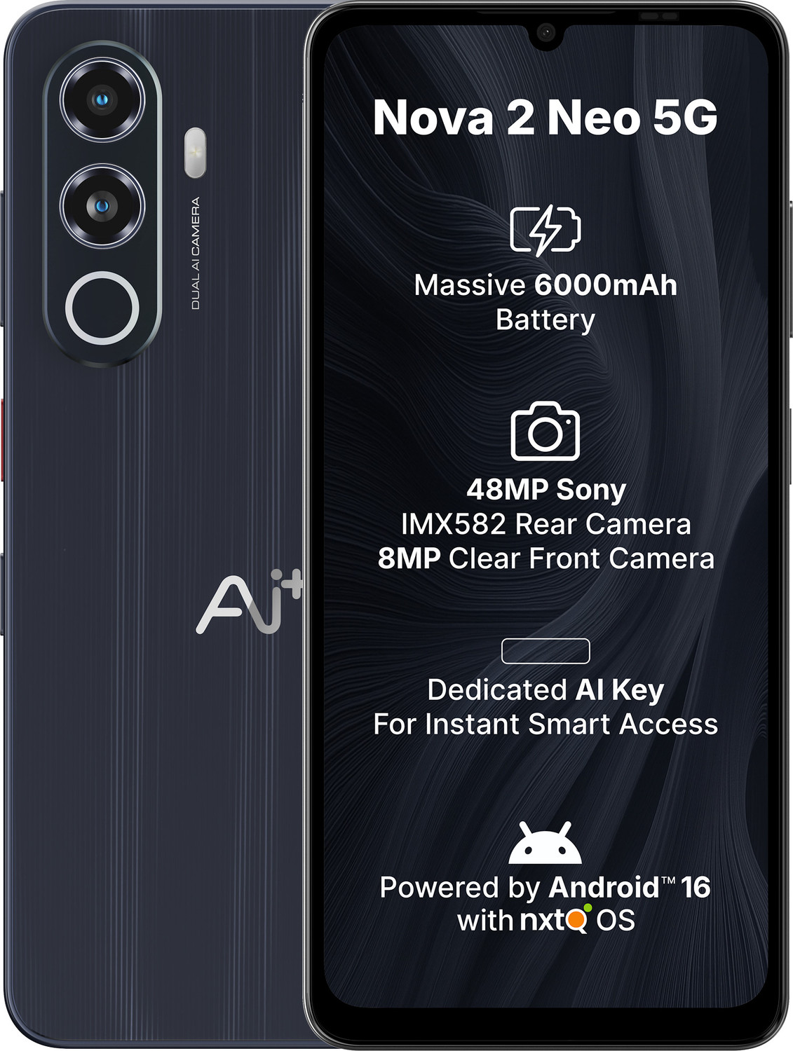 Ai+ Nova 2 Neo 5G (Black, 128 GB) (6 GB RAM) - Image 1