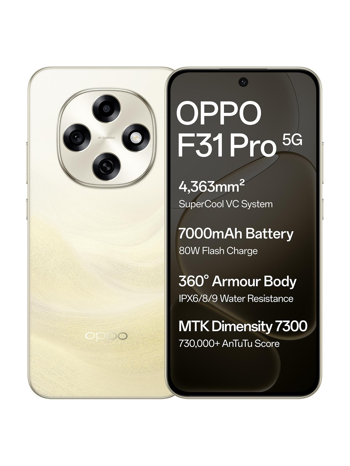 OPPO F31 Pro 5G 128GB 8GB RAM Desert Gold - Image 1