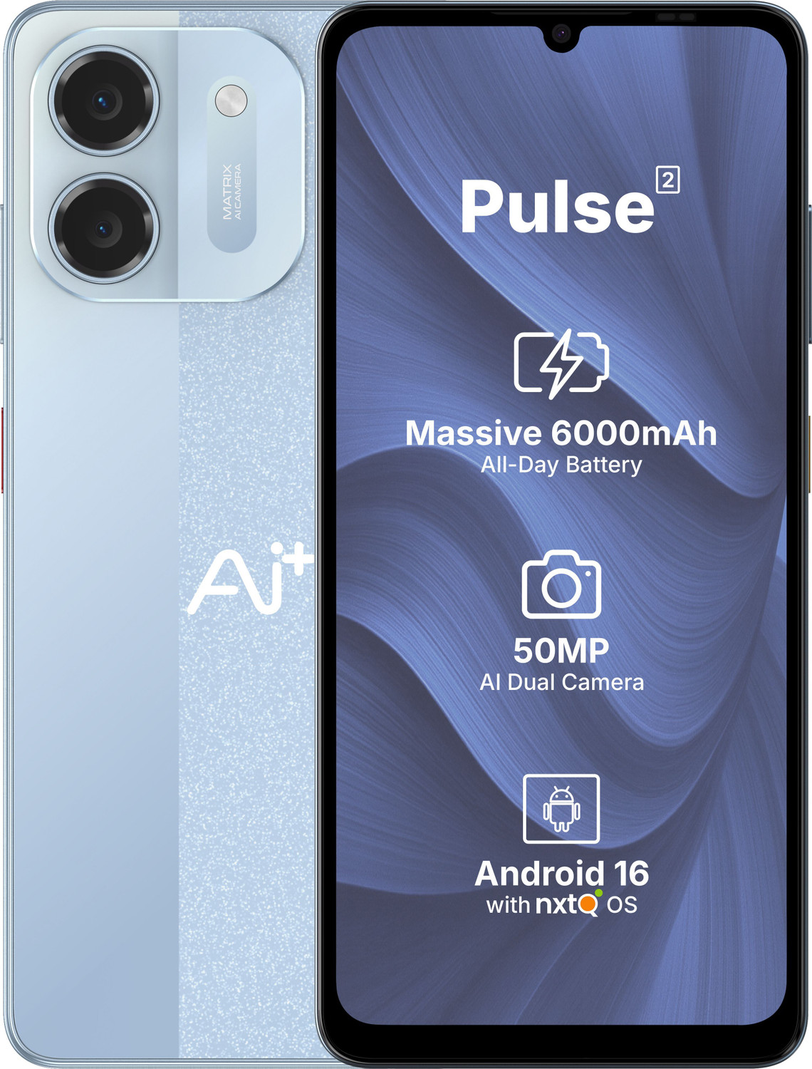 Ai+ Pulse 2 (128 GB, 6 GB RAM, Blue) - Image 1