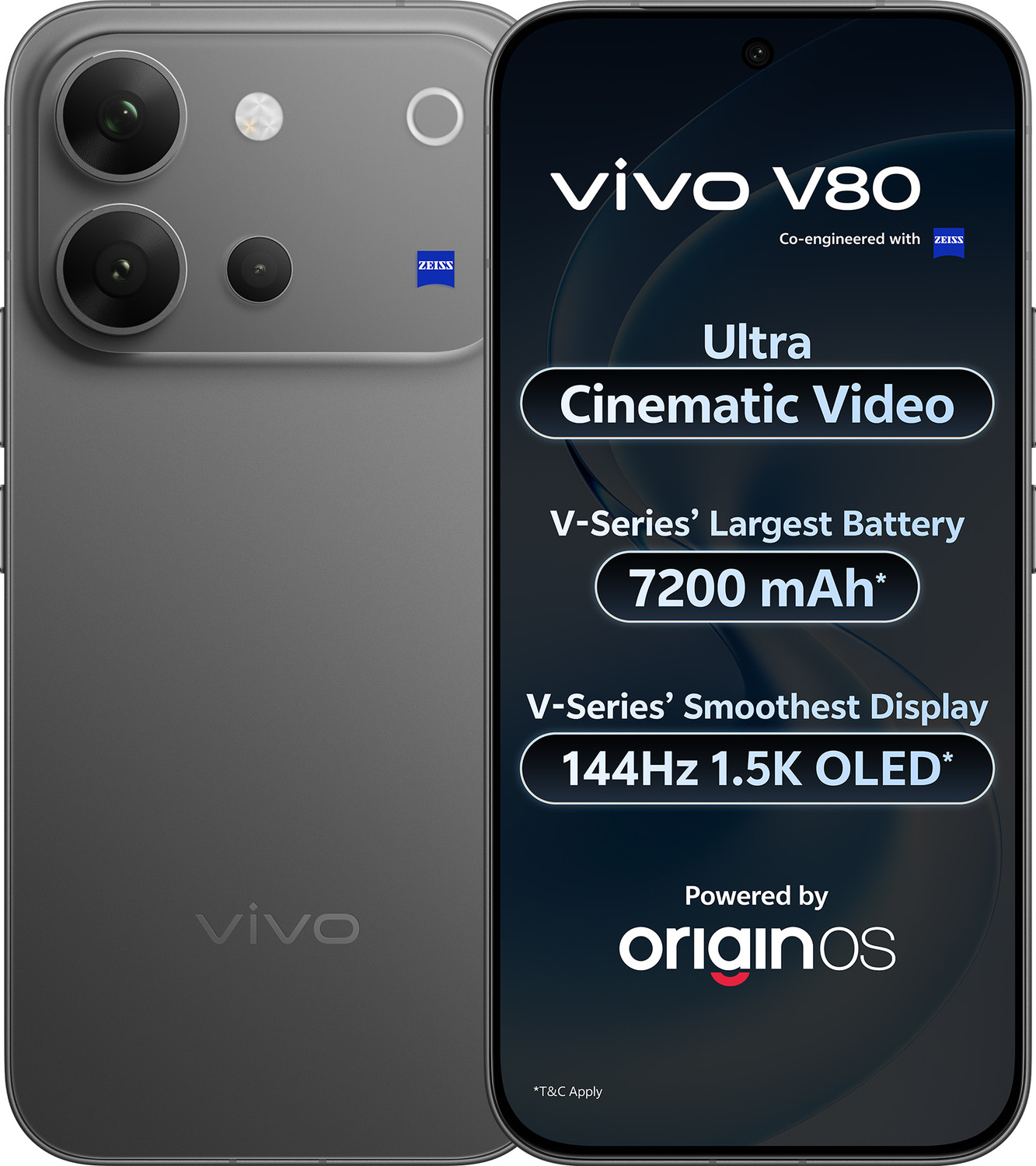 vivo V80 (Stellar Black, 256 GB) (8 GB RAM) - Image 1