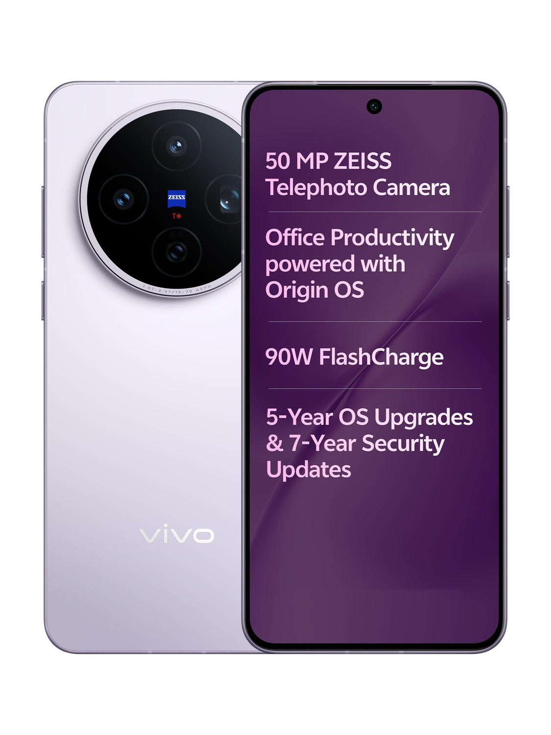 vivo X200T 5G (Seaside Lilac, 256GB, 12GB RAM) - Image 1
