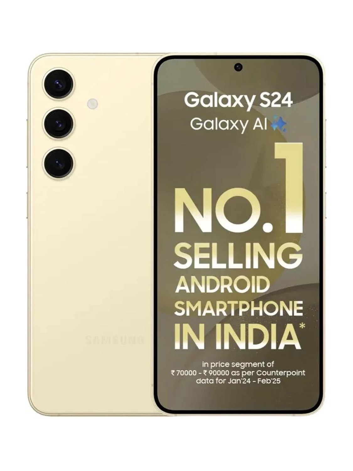 Samsung Galaxy S24 5G AI Smartphone (Amber Yellow, 8GB, 256GB Storage)