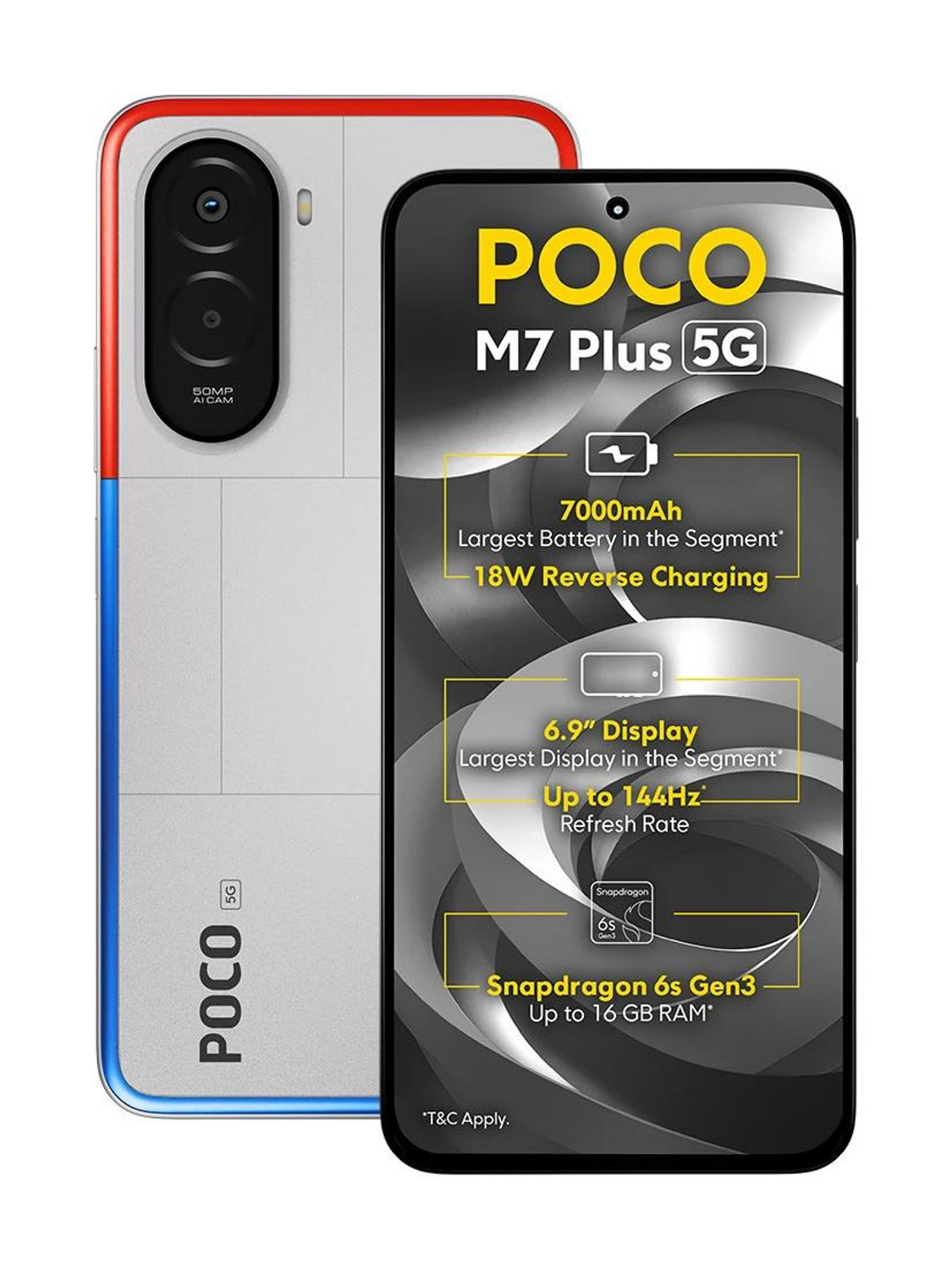 POCO M7 Plus 5G (Chrome Silver, 128 GB) (8 GB RAM) - Image 1