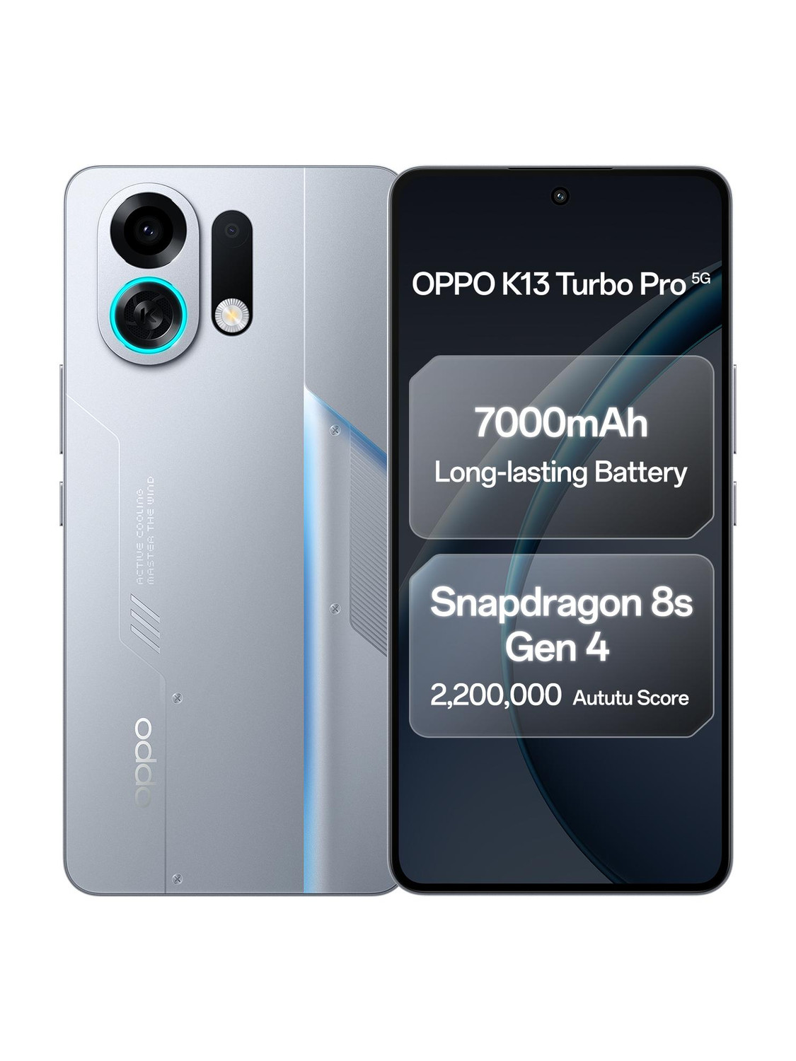 OPPO K13 Turbo Pro 5G (Silver Knight, 256 GB) (8 GB RAM) - Image 1