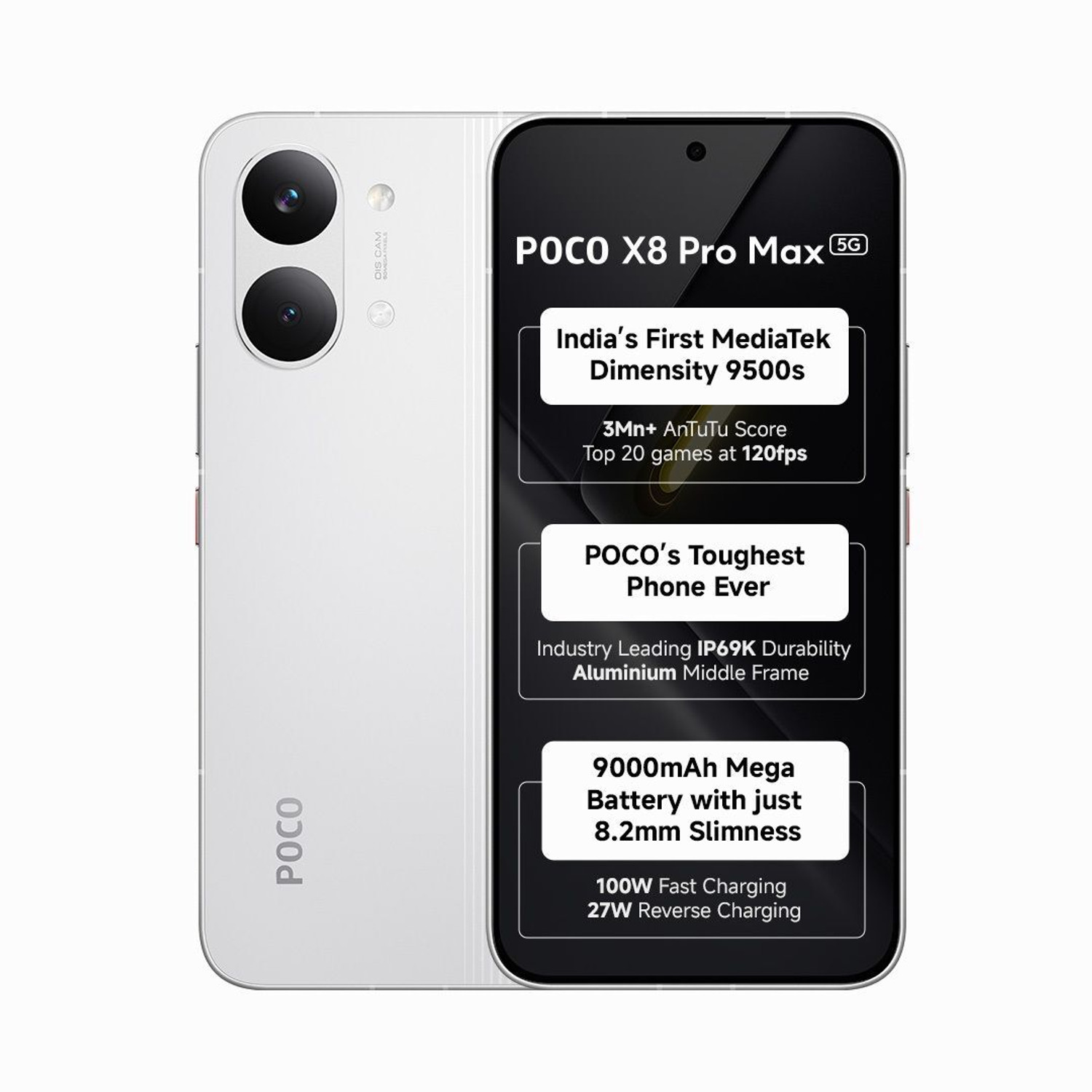 POCO X8 Pro Max 5G (White, 256 GB, 12 GB RAM) - Image 1