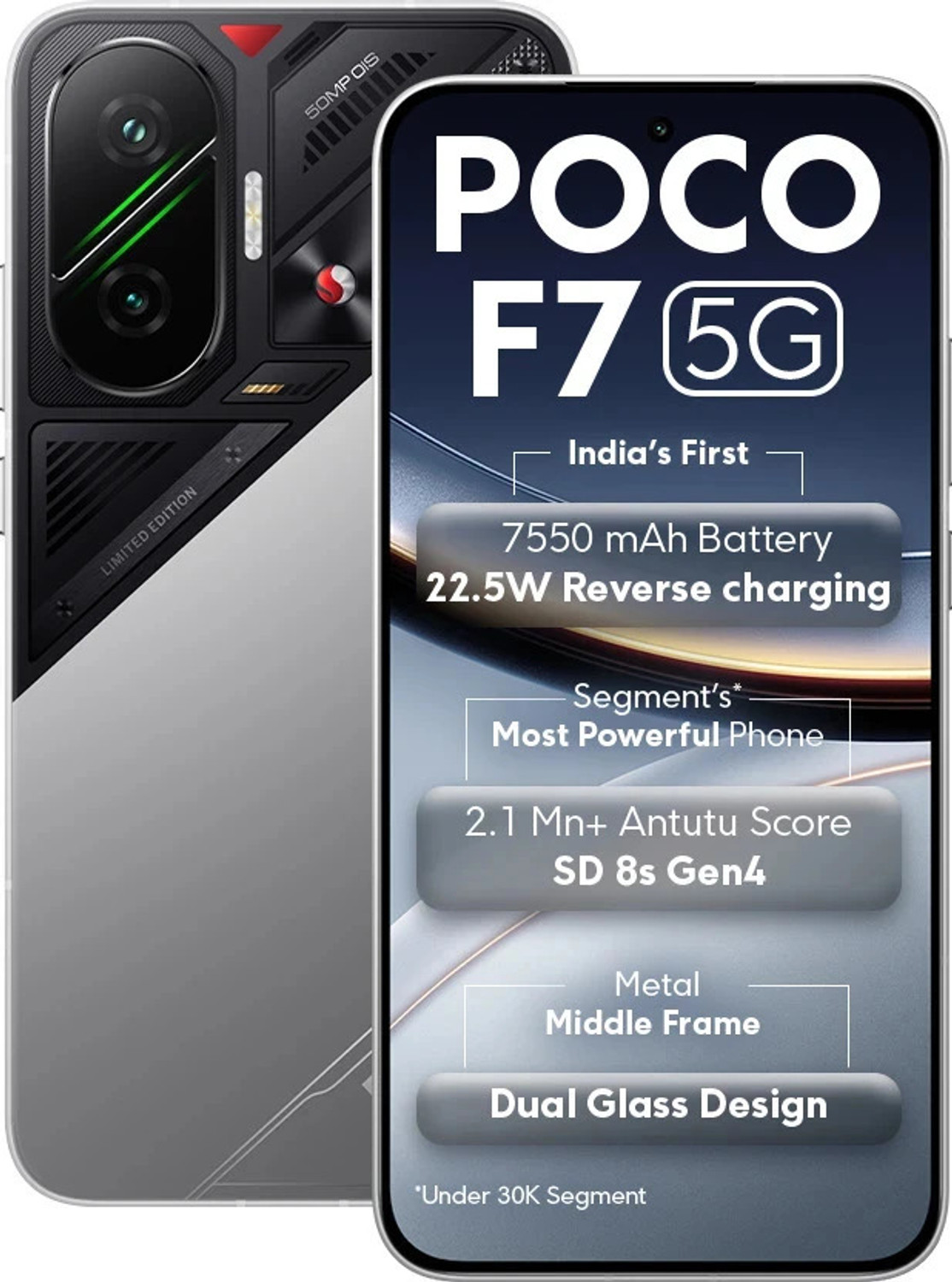 POCO F7 5G (Cyber Silver Edition, 256 GB) (12 GB RAM) - Image 1