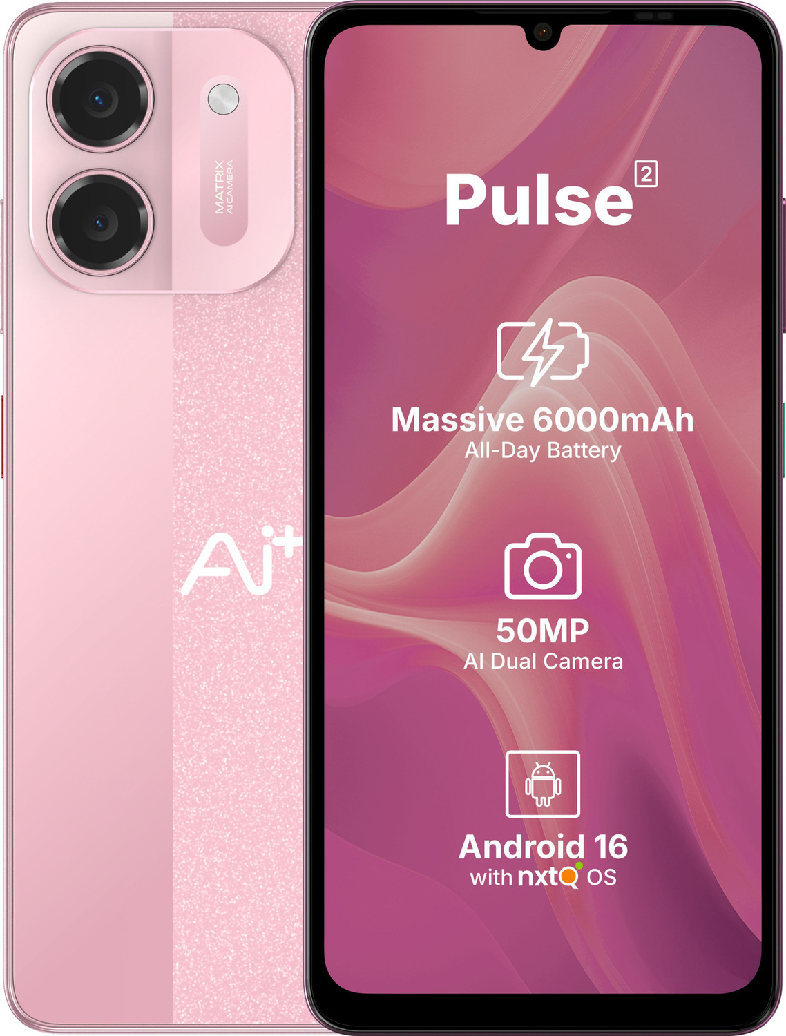 Ai+ Pulse 2 (Pink, 128 GB, 6 GB RAM) - Image 1