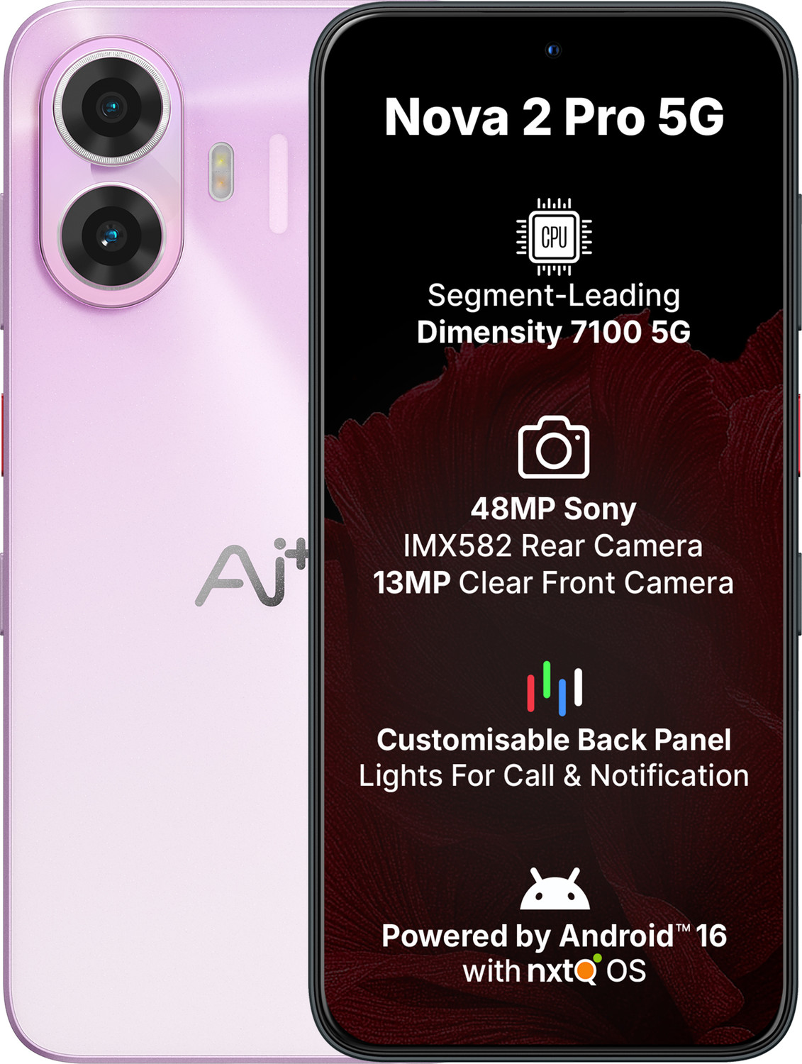 Ai+ Nova 2 Pro 5G (Purple, 128 GB) (8 GB RAM) - Image 1