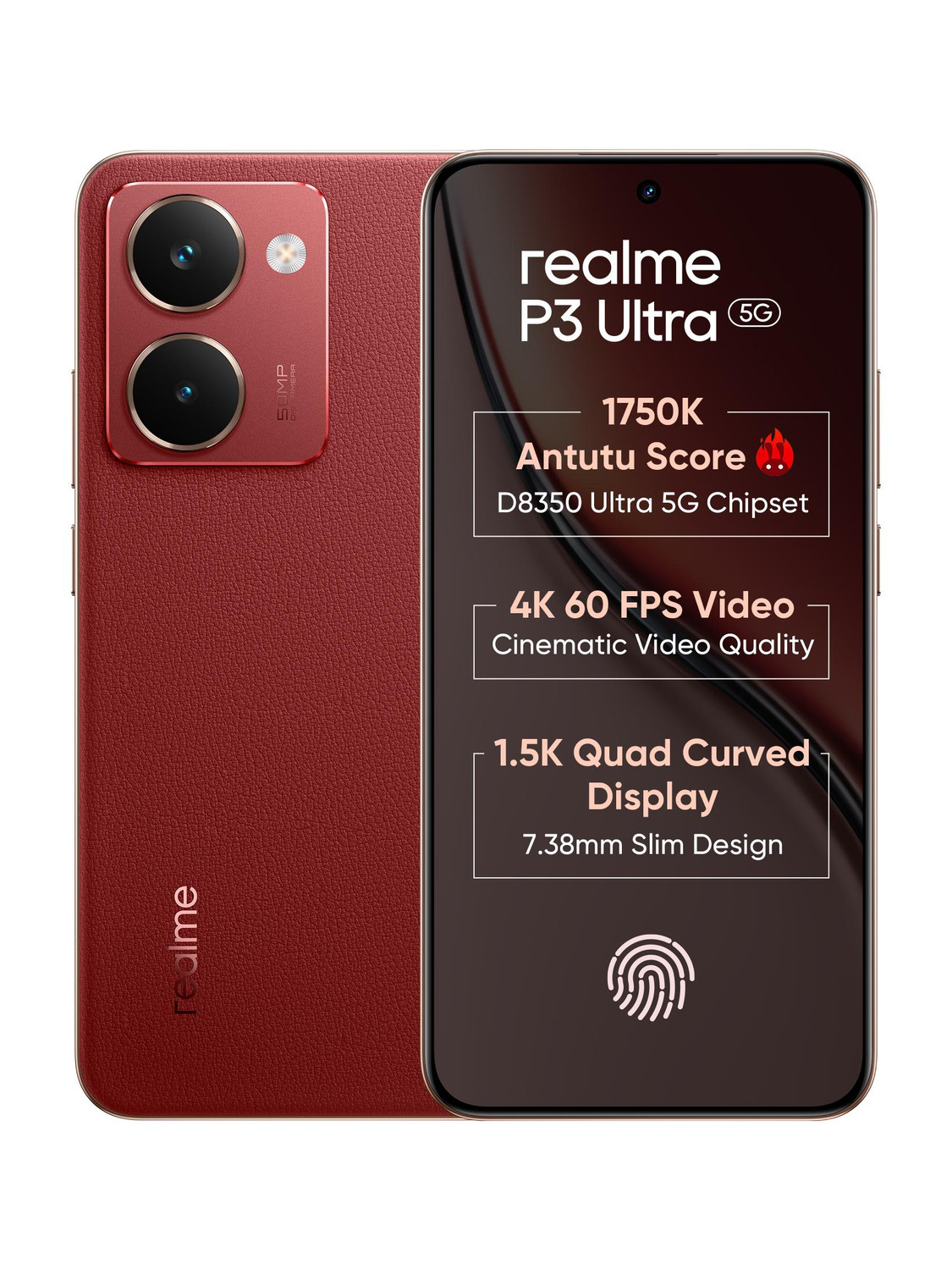 realme P3 Ultra 5G Orion Red 256GB 12GB RAM - Image 1
