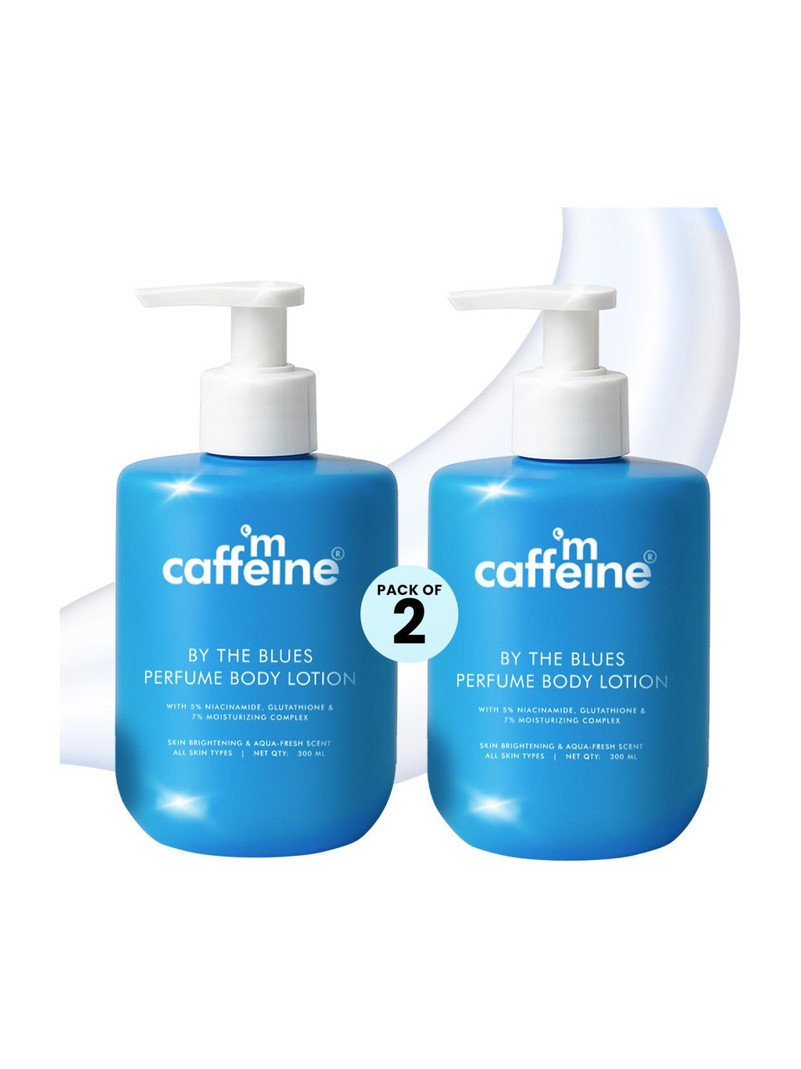 mCaffeine By The Blues Perfume Body Lotion 600ml (Pack of 2) - Image 1
