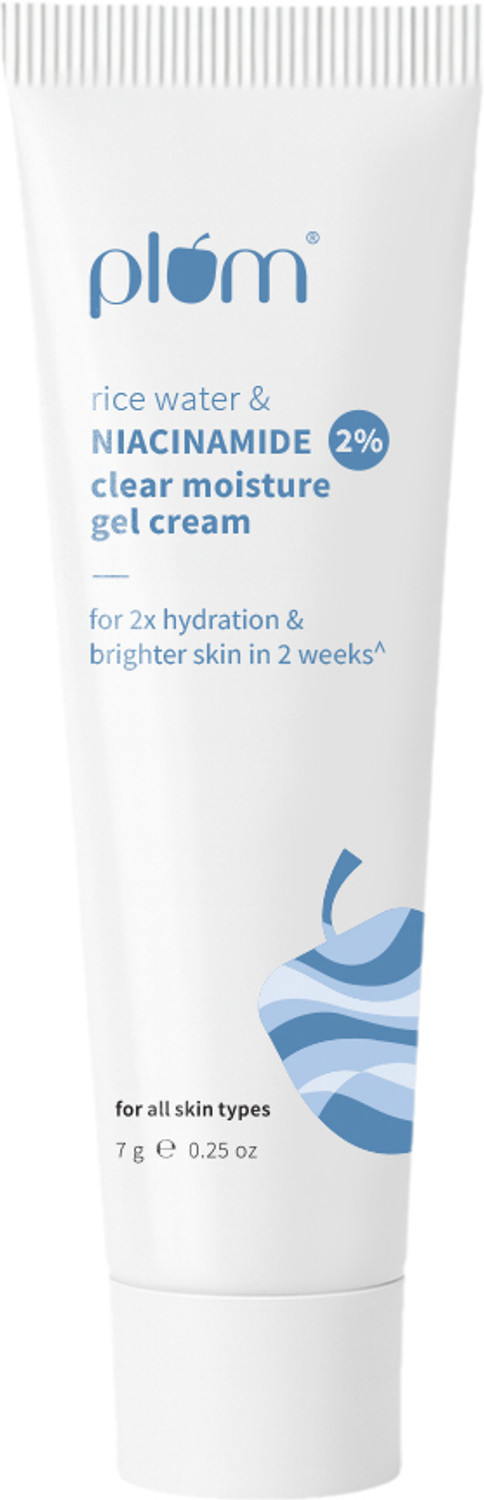 Plum 2% Niacinamide & Rice Water Gel Cream Moisturizer, 7g - Image 1