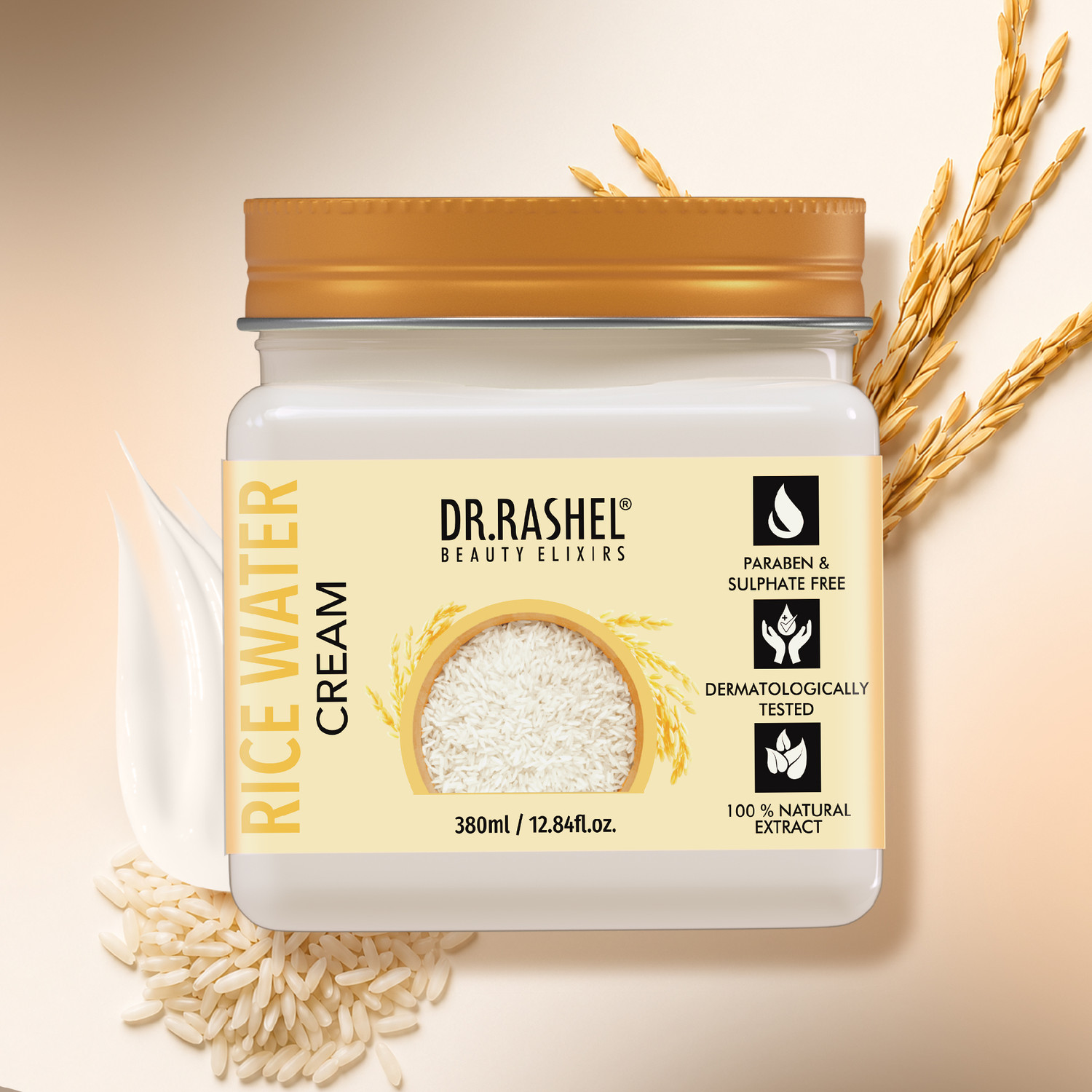 Dr.Rashel Rice Water Face & Body Cream, 380ml - Image 1