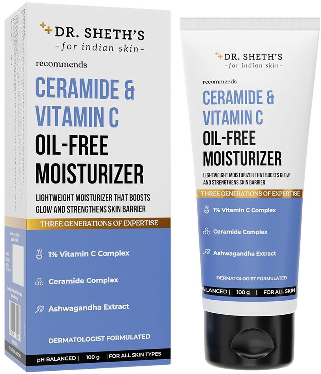 Dr. Sheth's Ceramide & Vitamin C Oil-Free Moisturizer 100g - Image 1