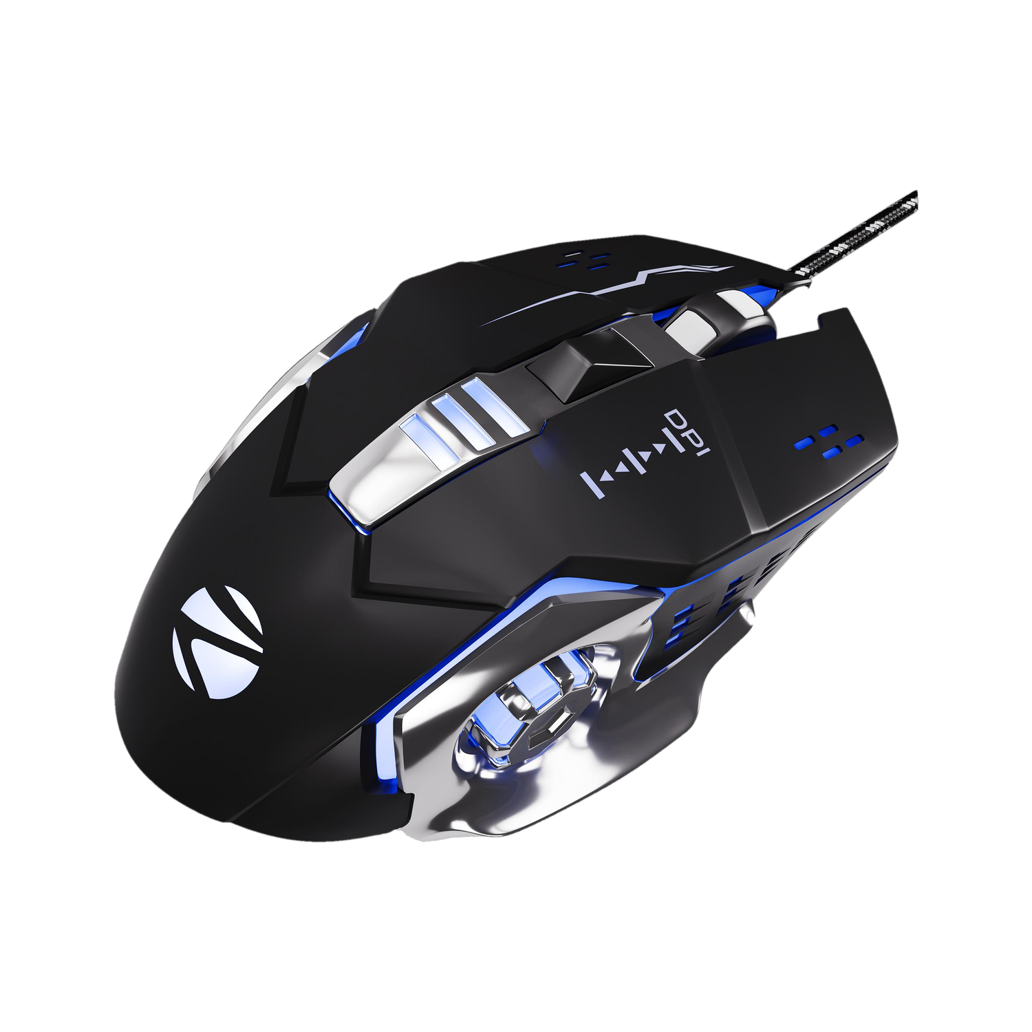 ZEBRONICS Transformer M3 Wired Ergonomic Optical Gaming Mouse with Upto 3200 DPI, 6 Buttons with DPI Switch, Multicolor LED Lights, 1.5m Braided Cable (USB 2.0, Black) - Image 1