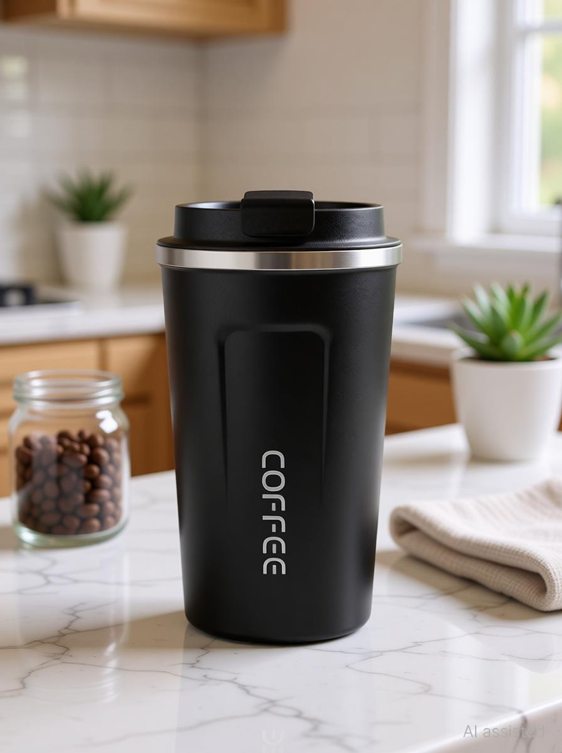 LYROVO Insulated Travel Coffee (380ML) Stainless Steel Coffee Mug (380 ml) - Image 1