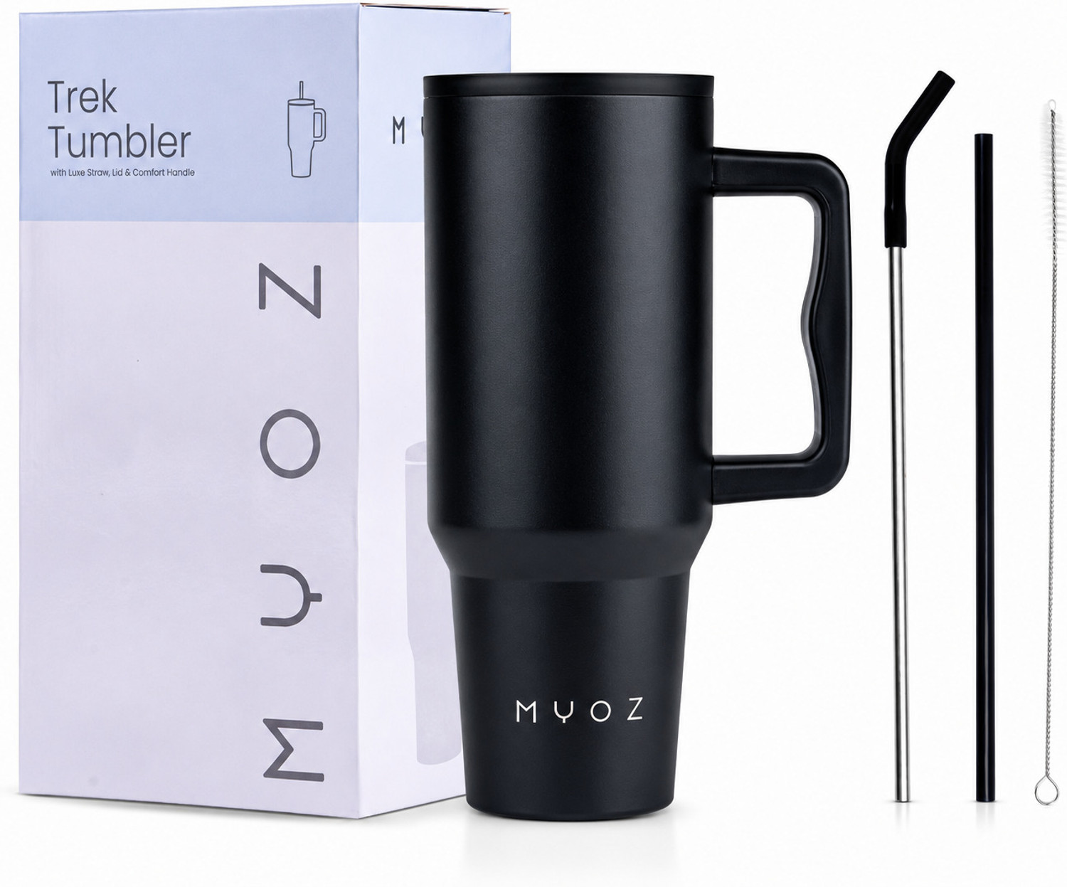 MYOZ 1201 ml Stainless Steel Vacuum Insulated Tumbler (Black) - Image 1