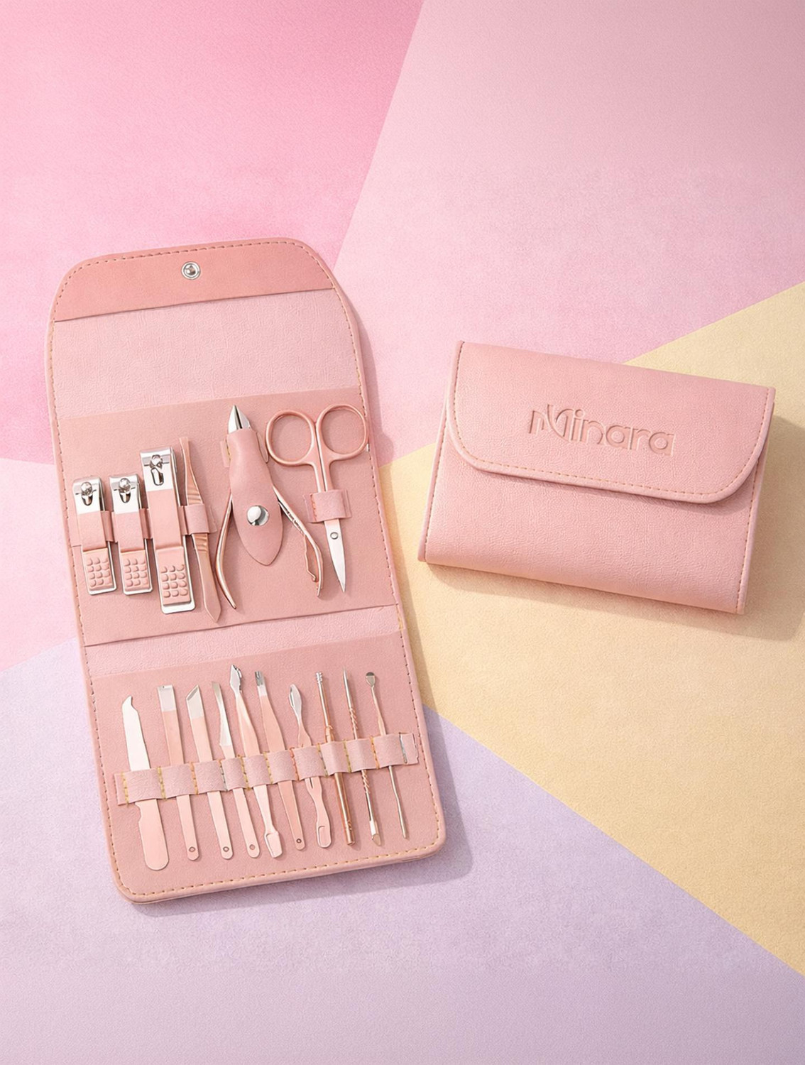 MINARA 16 In 1 Grooming, Manicure and Pedicure Kit Pink - Image 1