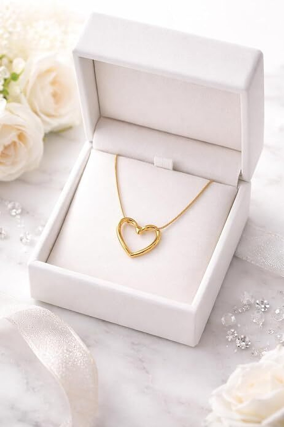 Nafi Fashion SS Gold Hollow Heart Chain - Anti Tarnish for Women and Girls Gold-plated Plated Stainless Steel Chain - Image 1