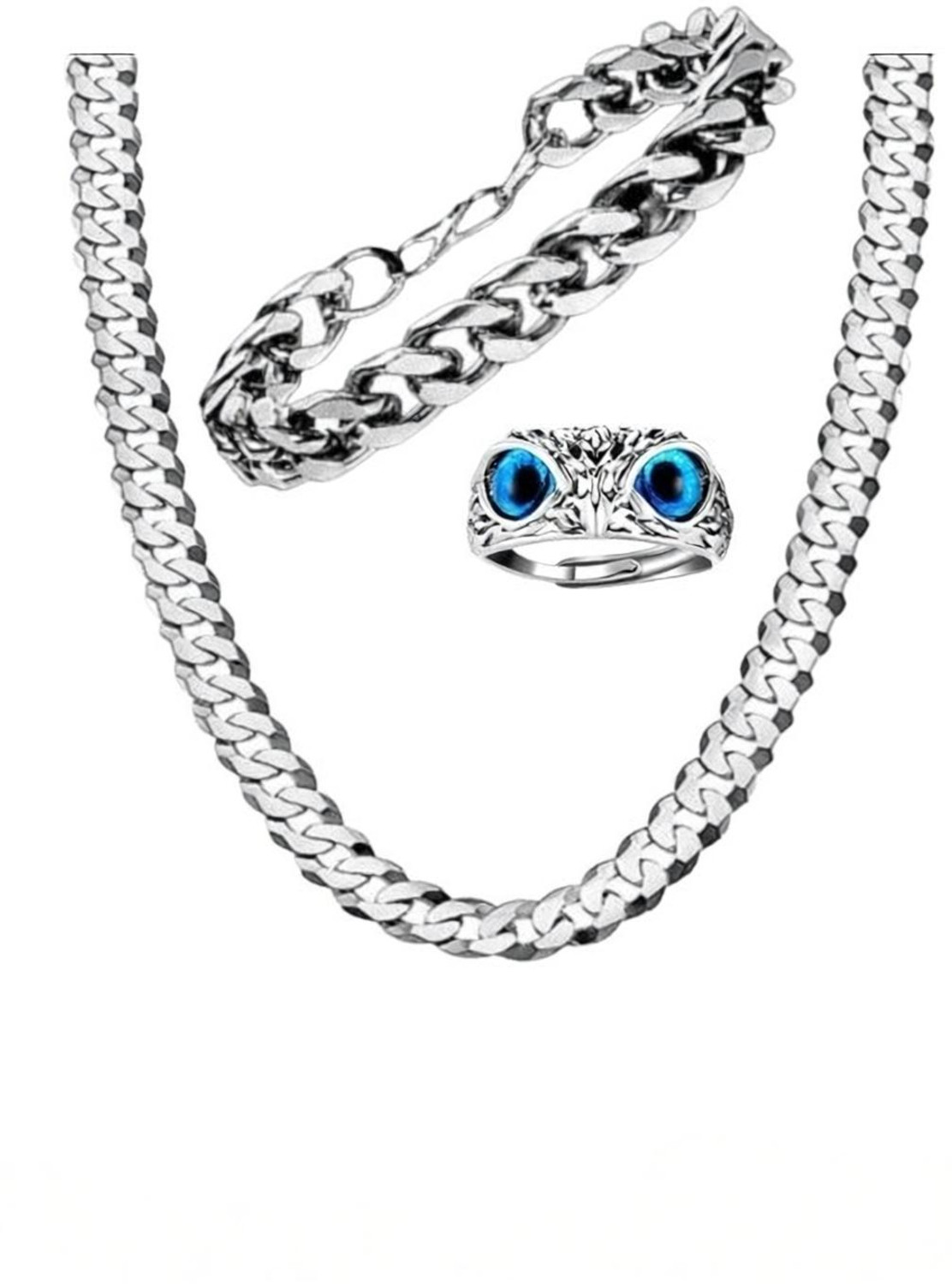 House of Common Silver Plated Owl Ring & Bracelet Set - Image 1