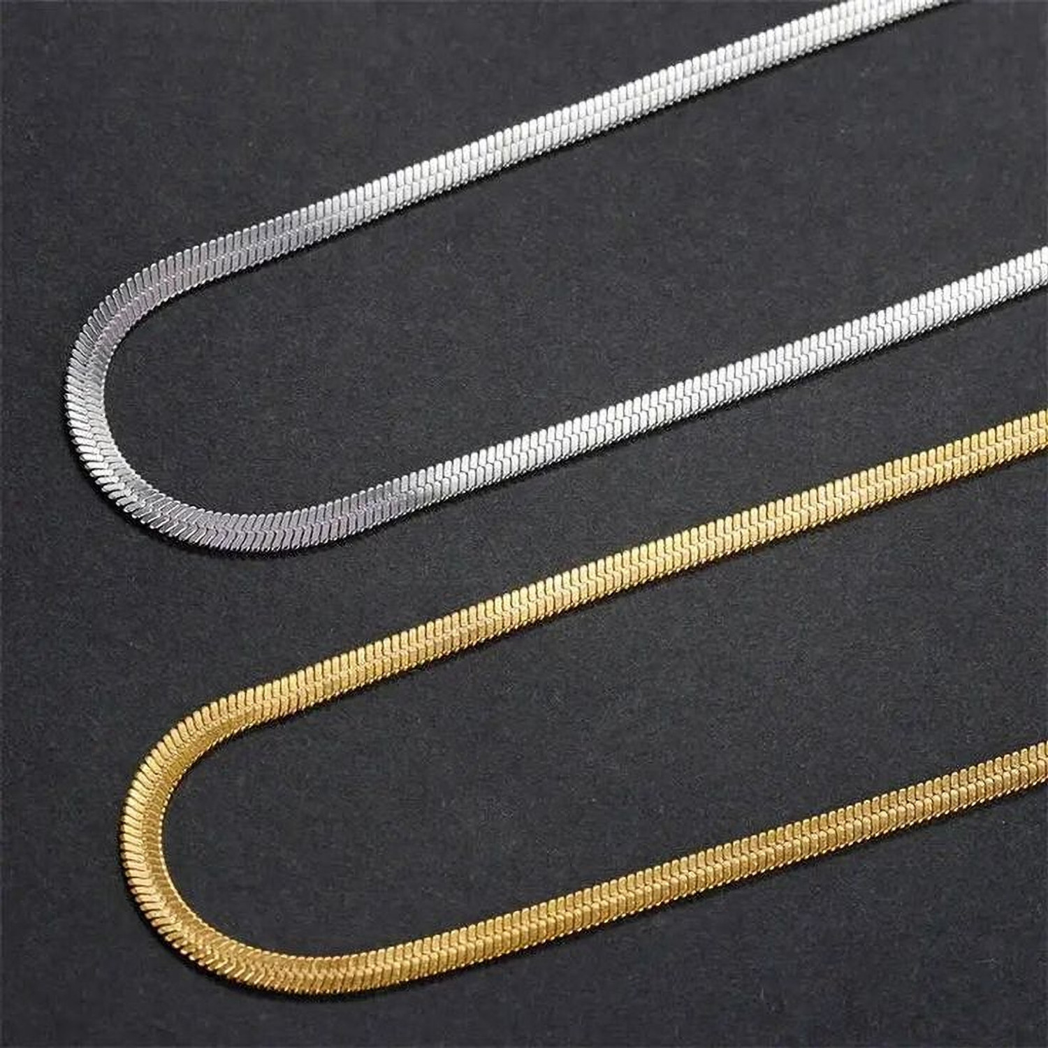 Unicornjewels Stylish Snake Chain Combo Gold-plated, Silver Plated Stainless Steel Chain - Image 1