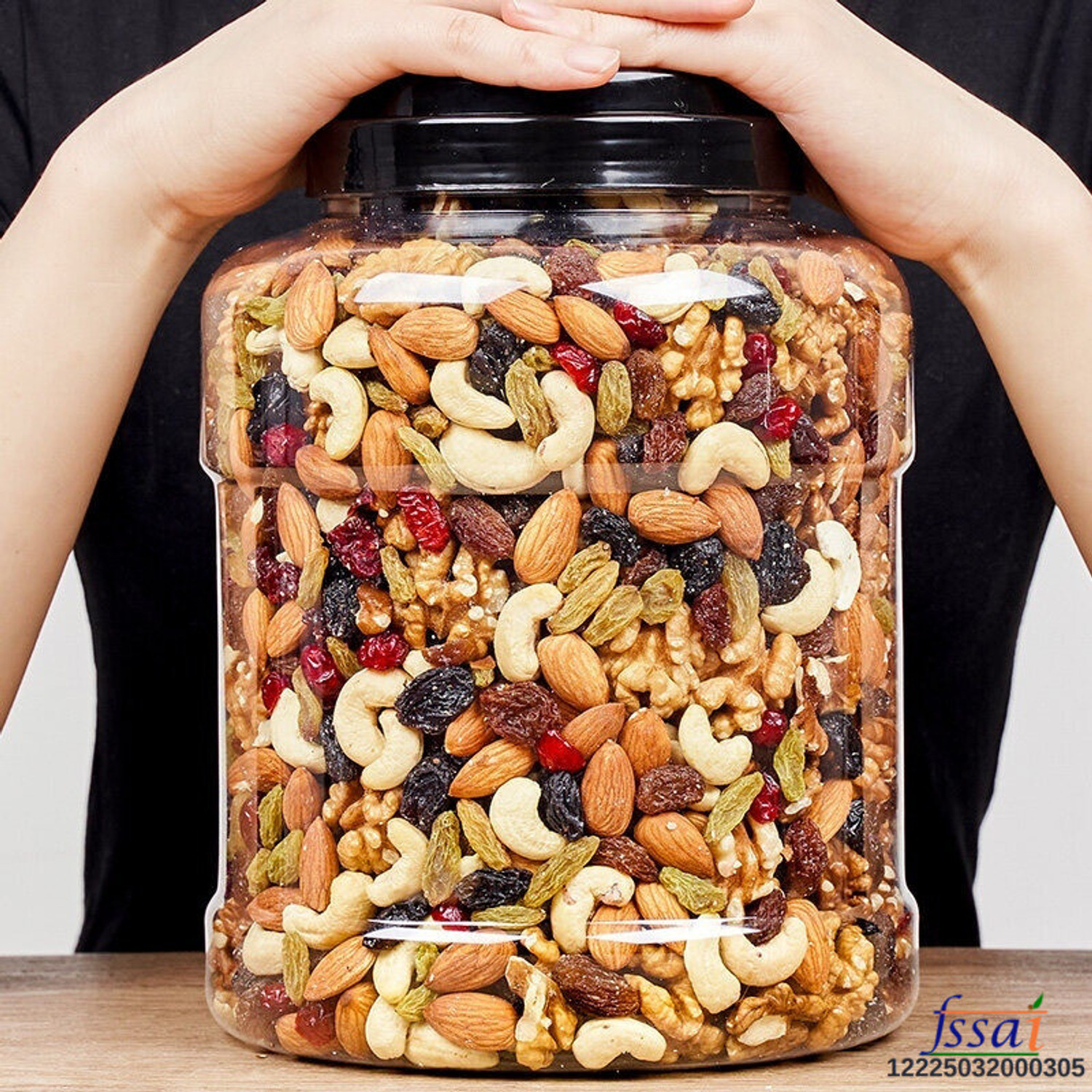 YUGNUTS Mix Dry Fruit | Panchmeva | [ 1 KG )(JAR) ] Almonds, Apricots, Cashews, Raisins, Assorted Fruits & Nuts (1 x 1 kg) - Image 1