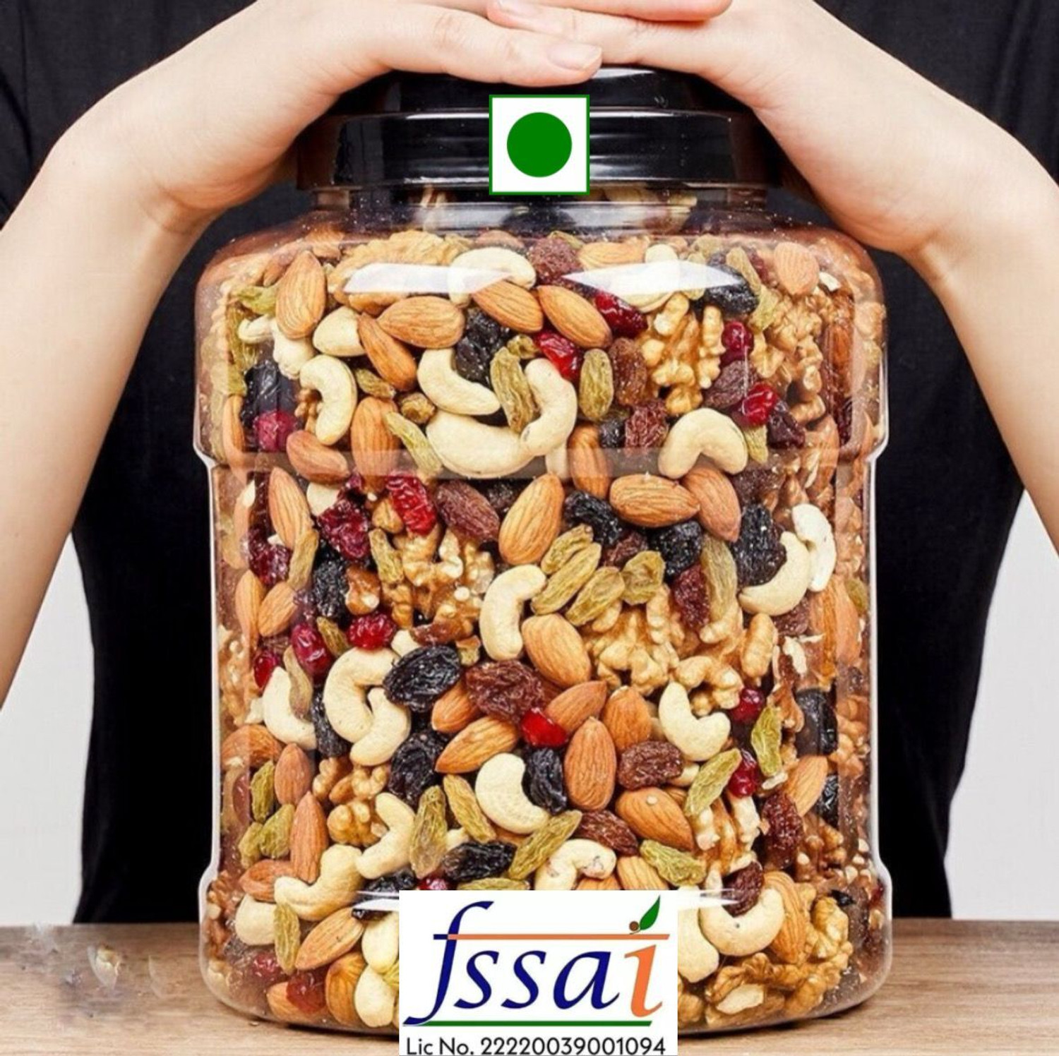 Organic Grocery Mix Dry Fruits | Panchmeva | Almonds, Cashews, Raisins, Dry Dates, Figs (1 x 1 kg) - Image 1