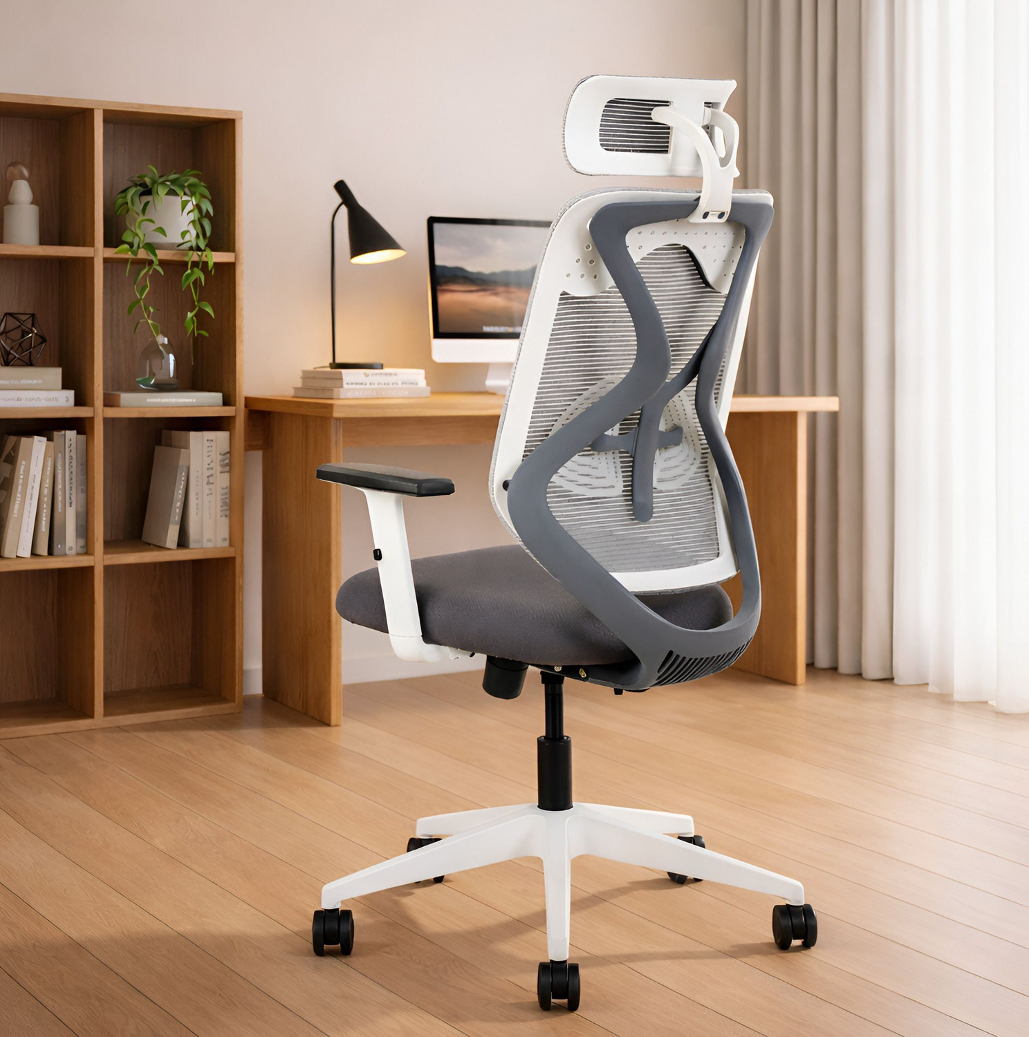 IAFA Ergolux High Back Ergonomic Office Chair, White - Image 1