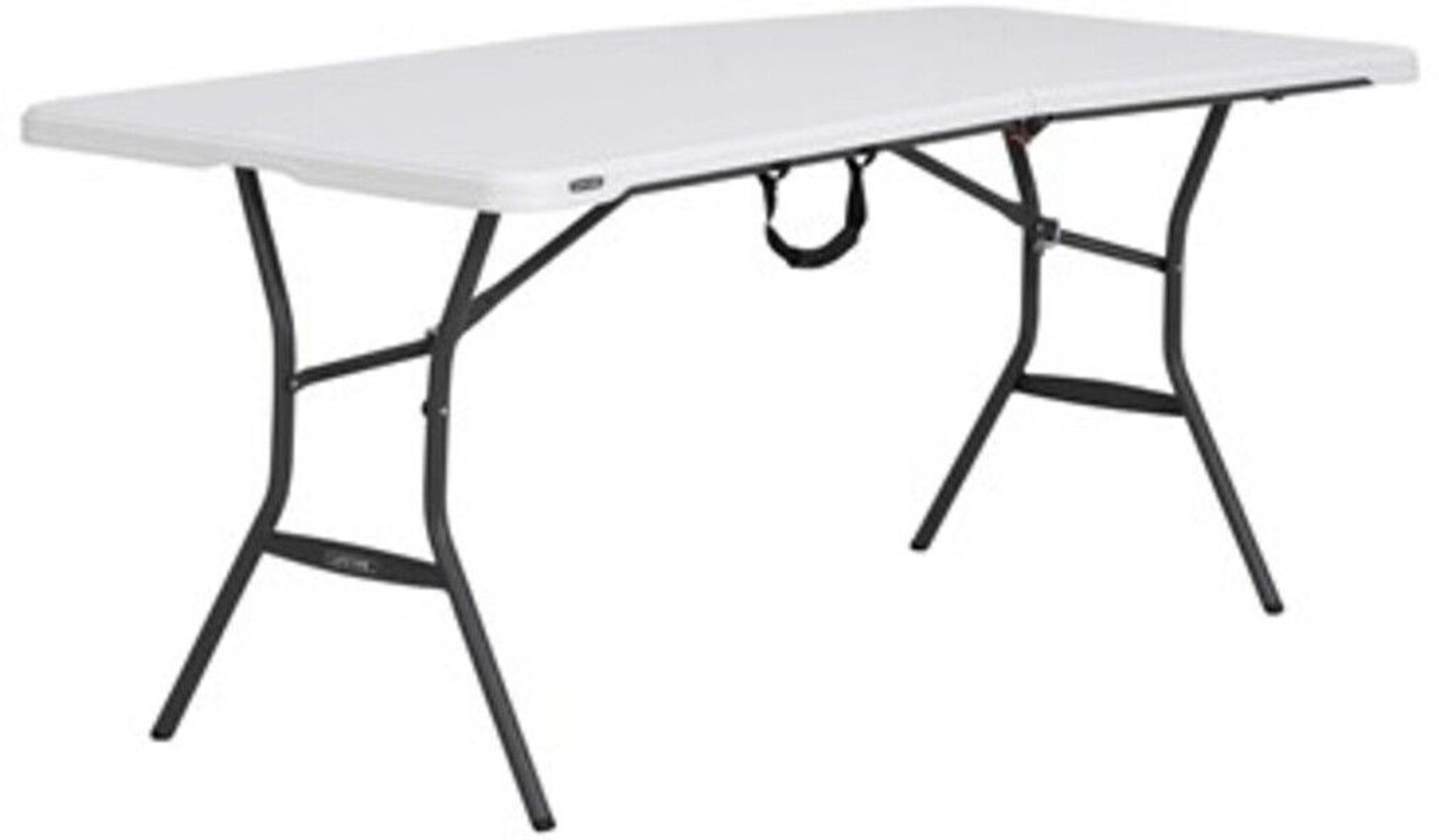 Lifetime 6-Foot White Foldable Table, Gray Sand - Image 1