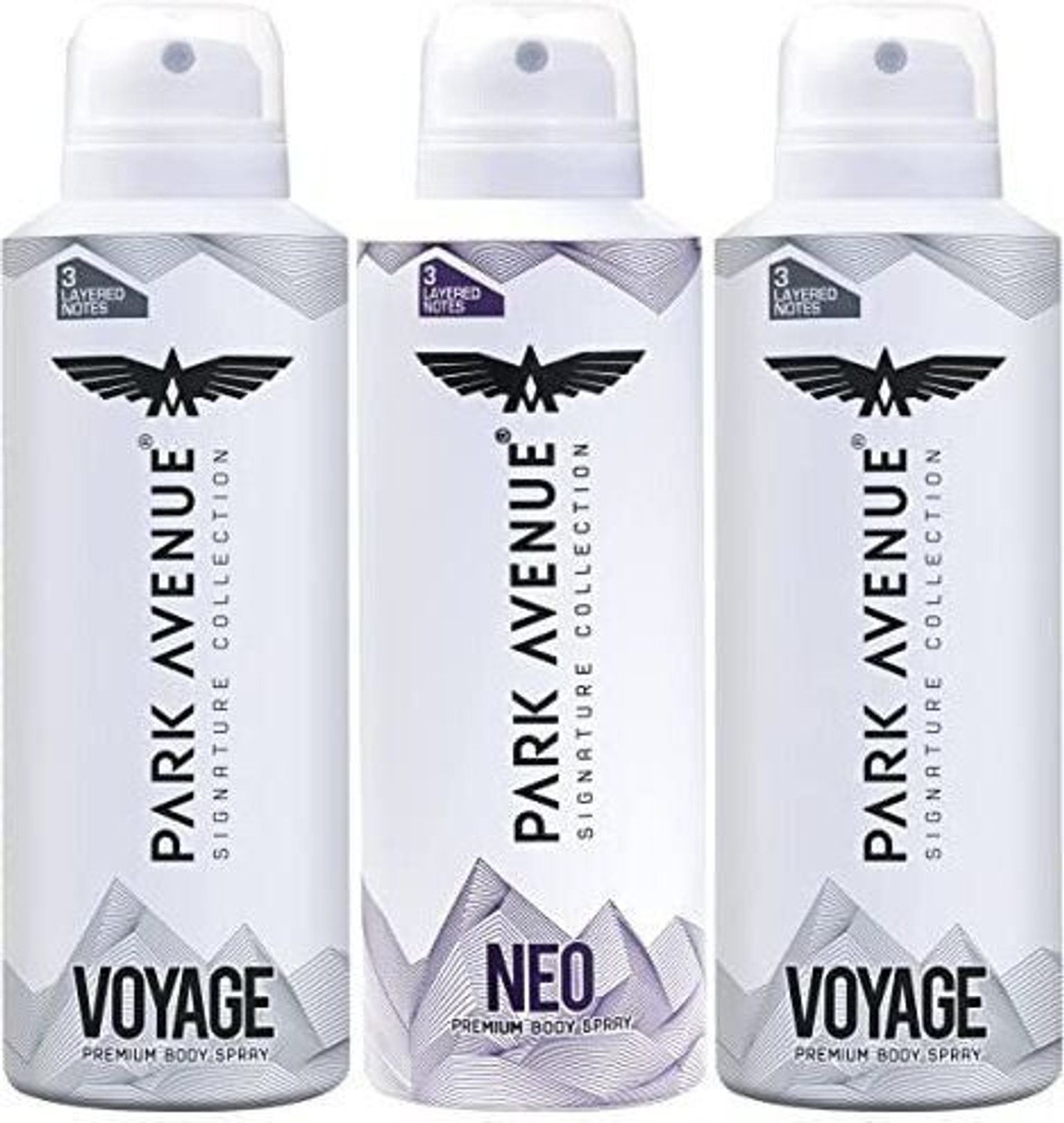 PARK AVENUE Signature Collection Premium Body Spray, 2 Voyage & 1 Neo - (পà§à¦°à§à¦·à¦¦à§à¦°à¦¦à§à¦° à¦à¦¨à§à¦¯ ) - Image 1