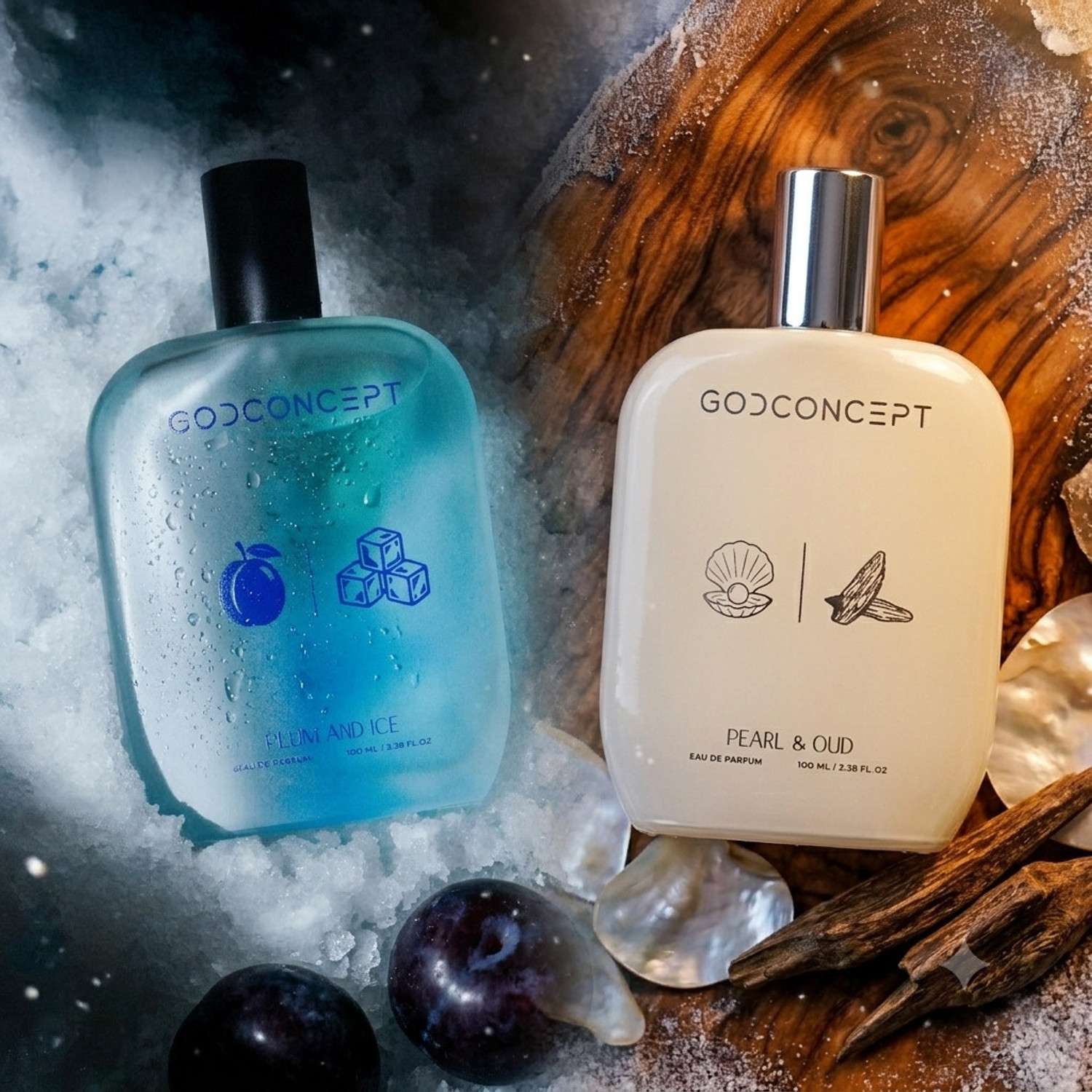 GodConcept ComboPearl & Oud-Plum and Ice Eau de Parfum - 200 ml (For Men & Women) - Image 1