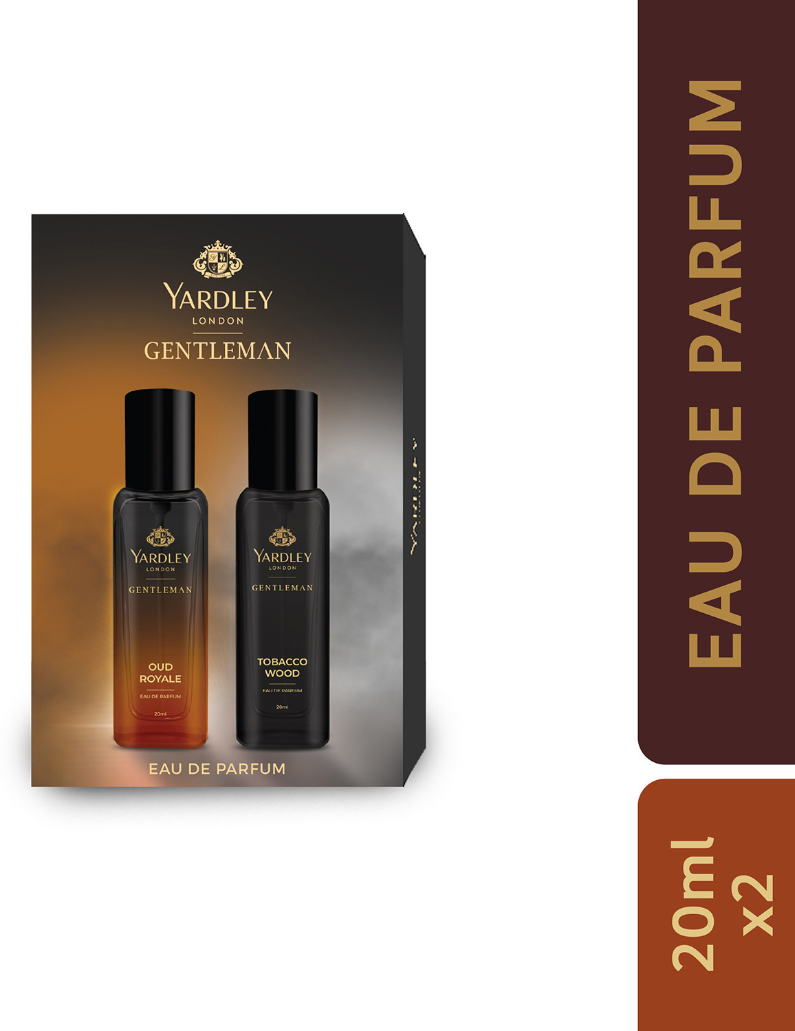 Yardley London Tobacco Wood & Oud Royale Combo Premium Gift for Men (20 ml 2) Eau de Parfum - 40 ml (For Men) - Image 1